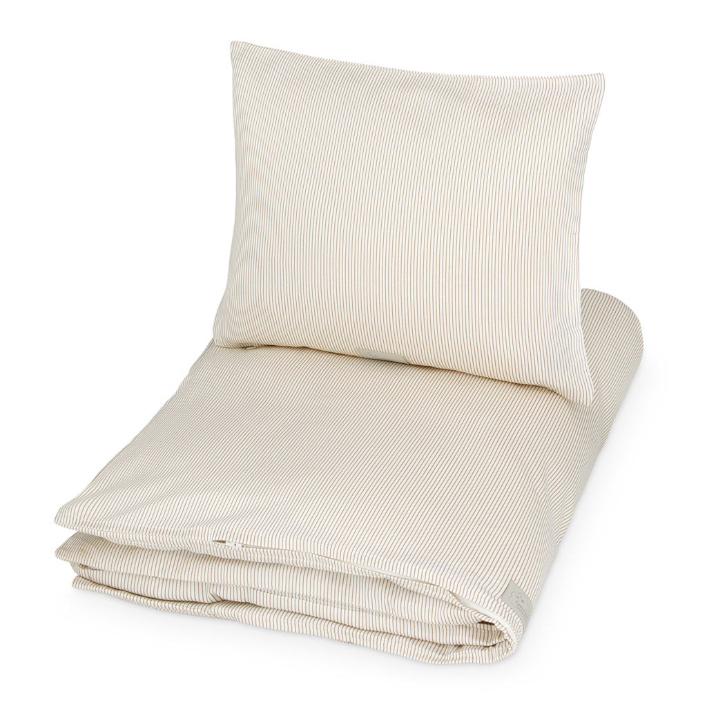 Bettwäsche-Set, Baby, 70x100cm - GOTS Classic Stripes Camel