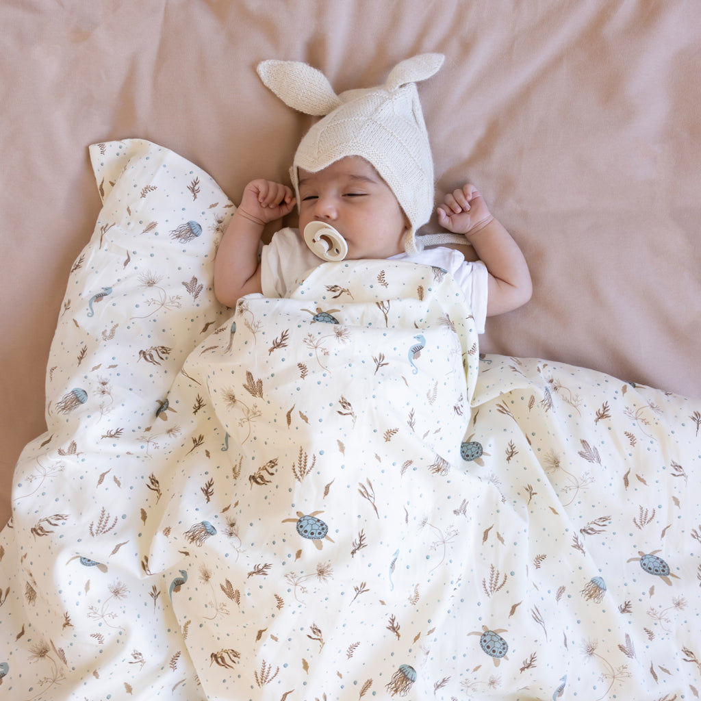 Bettwäsche, Baby, 70 x 100 cm – GOTS Sea Garden