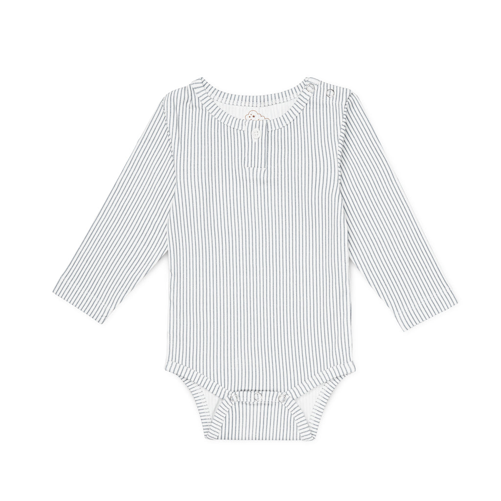Langärmeliger Body William - GOTS - Classic Stripes Blue