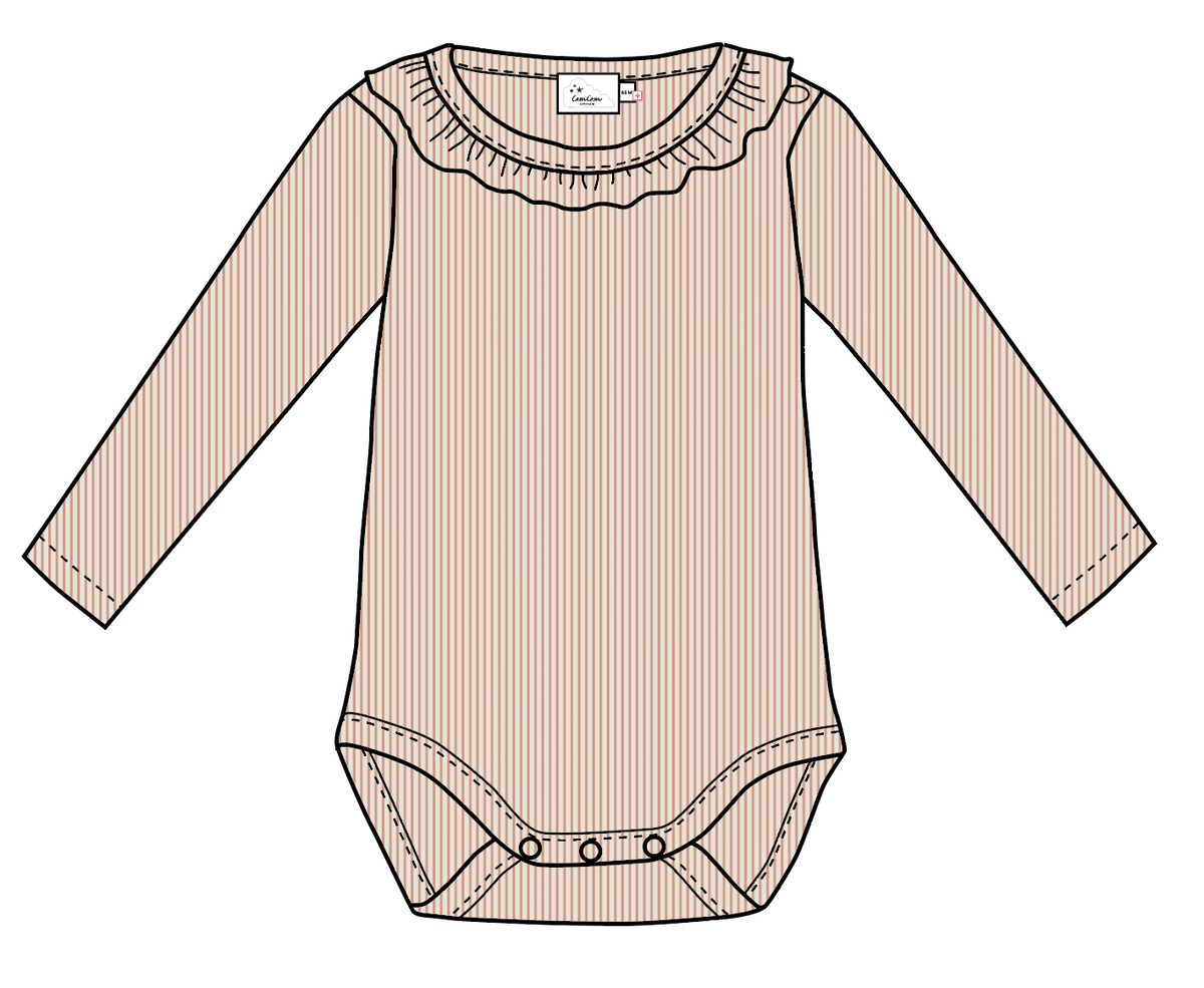 Langärmeliger Body Holly - GOTS - Classic Stripes Rose