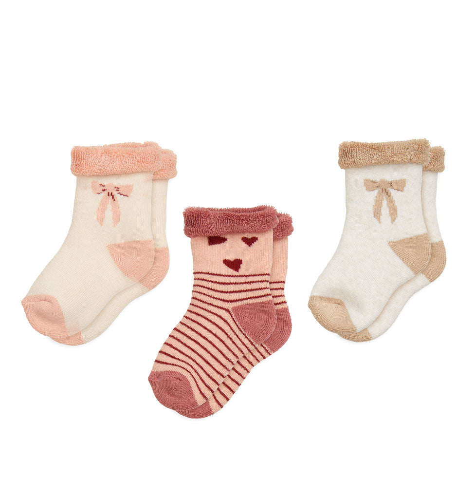 Terry Socks Safi, 3 Pack - GOTS - Bows