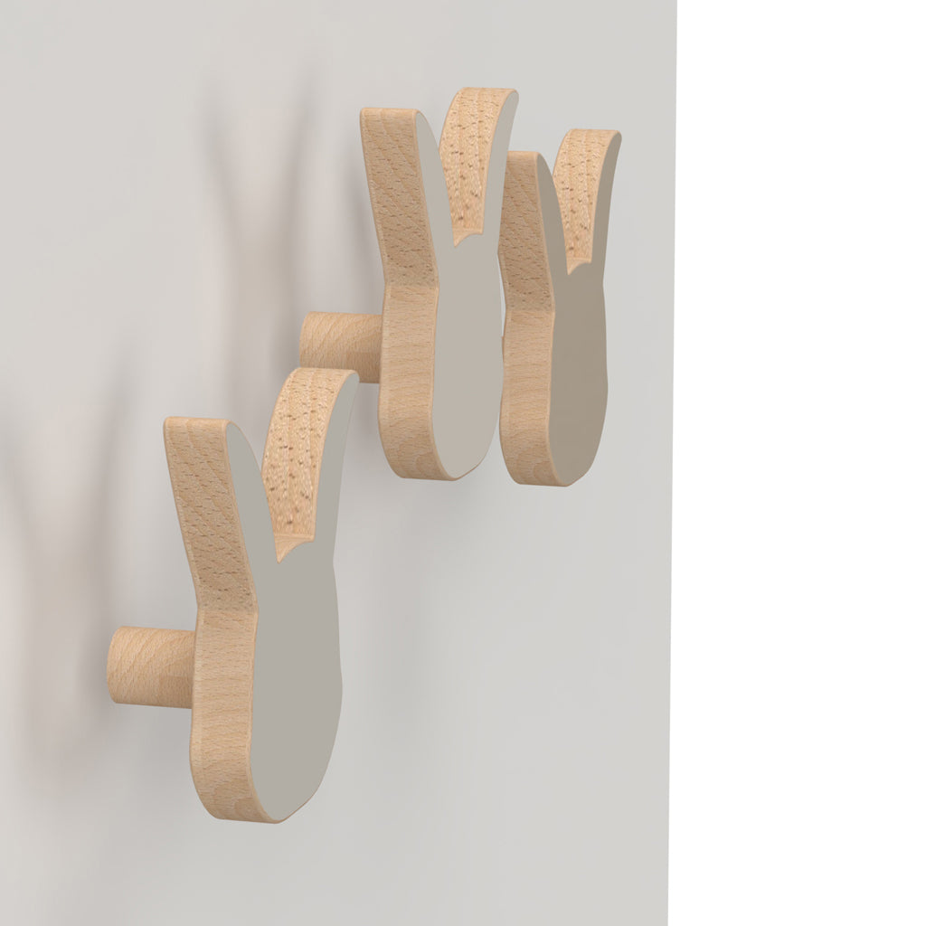Hasenhaken aus Holz, 3er-Pack - FSC 100%