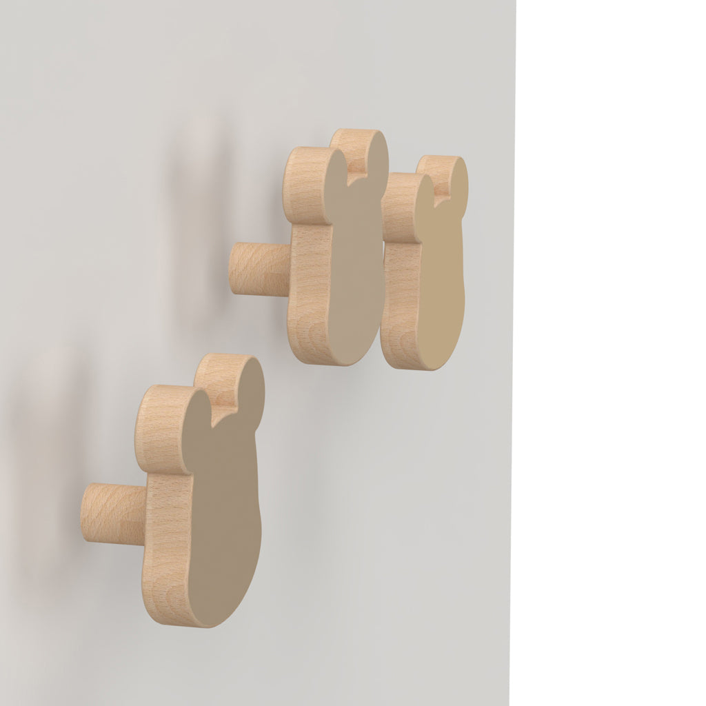 Bärenhaken aus Holz, 3er-Pack - FSC 100%