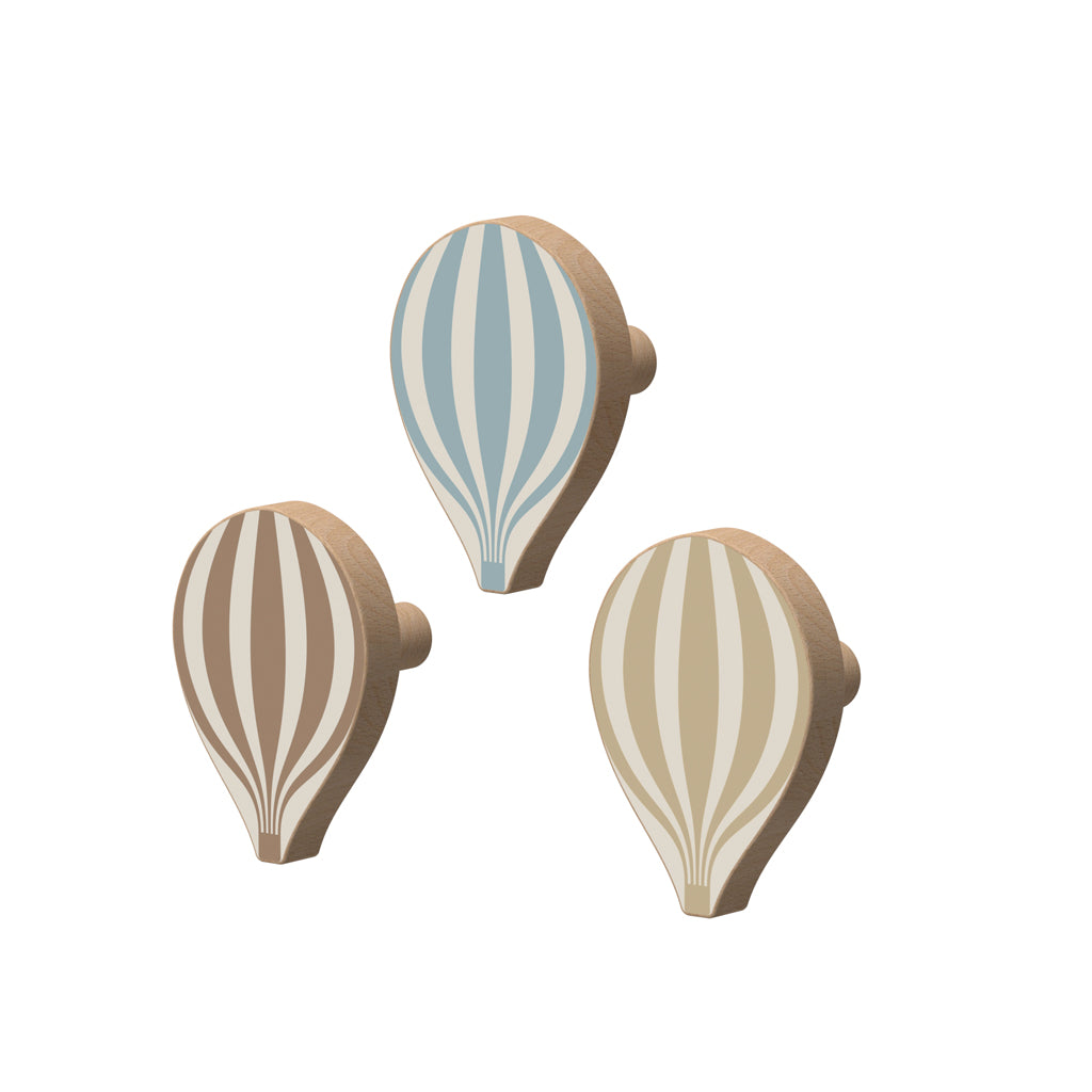 Holzhaken, Heißluftballon, 3er-Set - FSC 100%