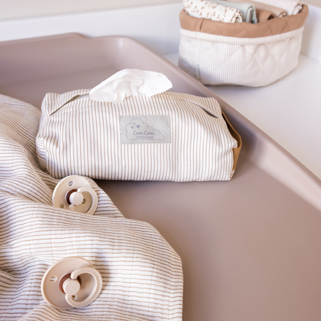 Feuchtwischbezug – GOTS Classic Stripes Camel