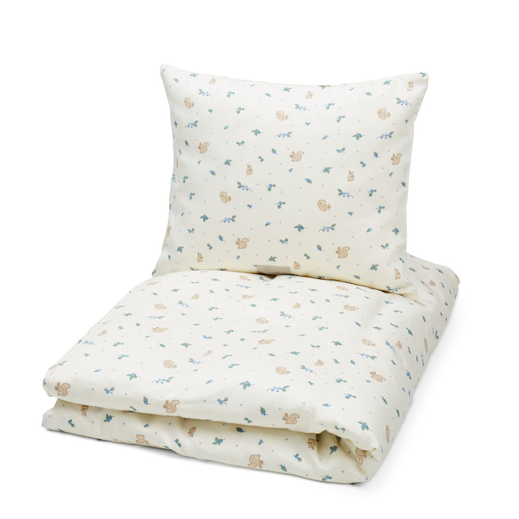 Bedding Set, Baby, 70x100cm - GOTS - Blueberries