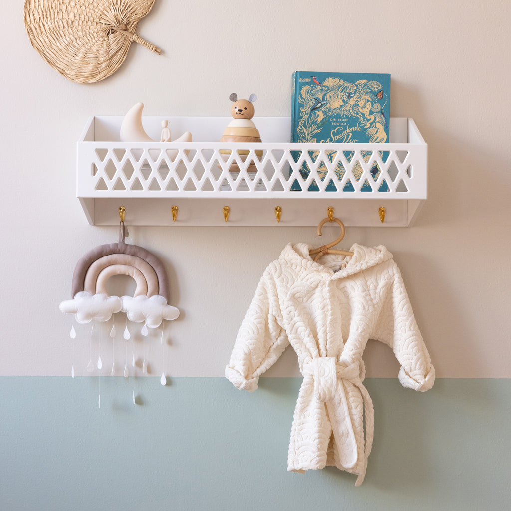 Bademantel, Kapuze mit Ohren, 1–2 Jahre – GOTS Off-White