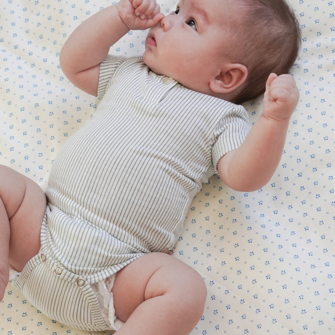 Kurzärmeliger Body Elliot - GOTS - Classic Stripes Blue