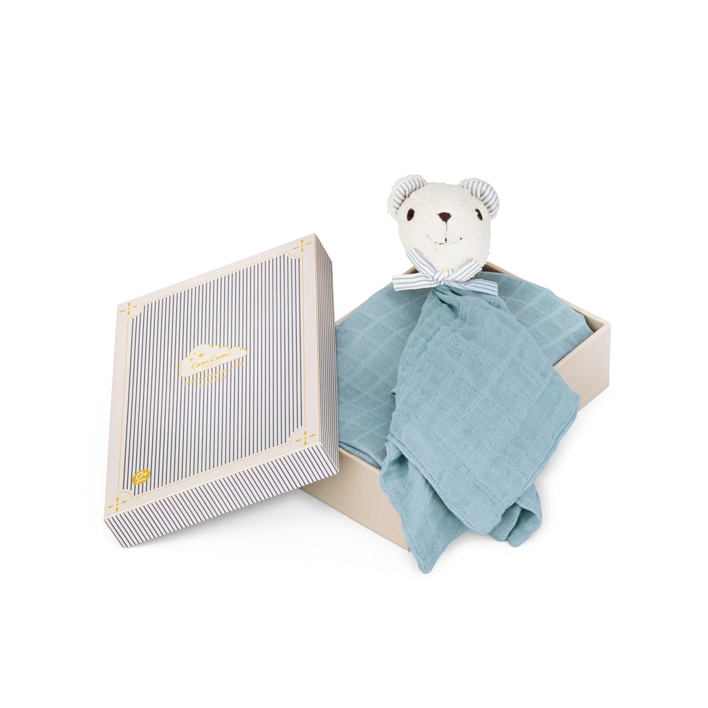 Kuscheltuch Geschenkbox - Classic Stripes Blue