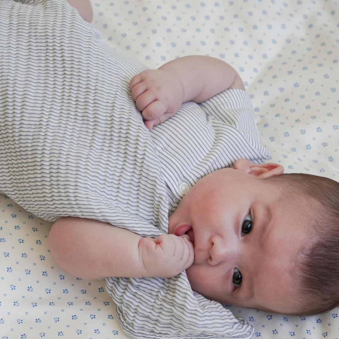 Kurzärmeliger Body Elliot - GOTS - Classic Stripes Blue
