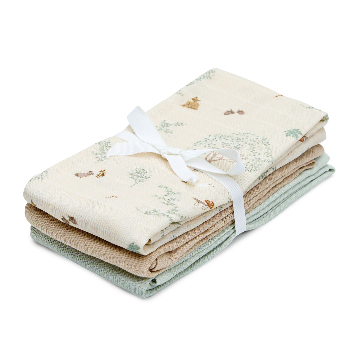 Mulltuch, Mix 3-Pack - GOTS - Woodland