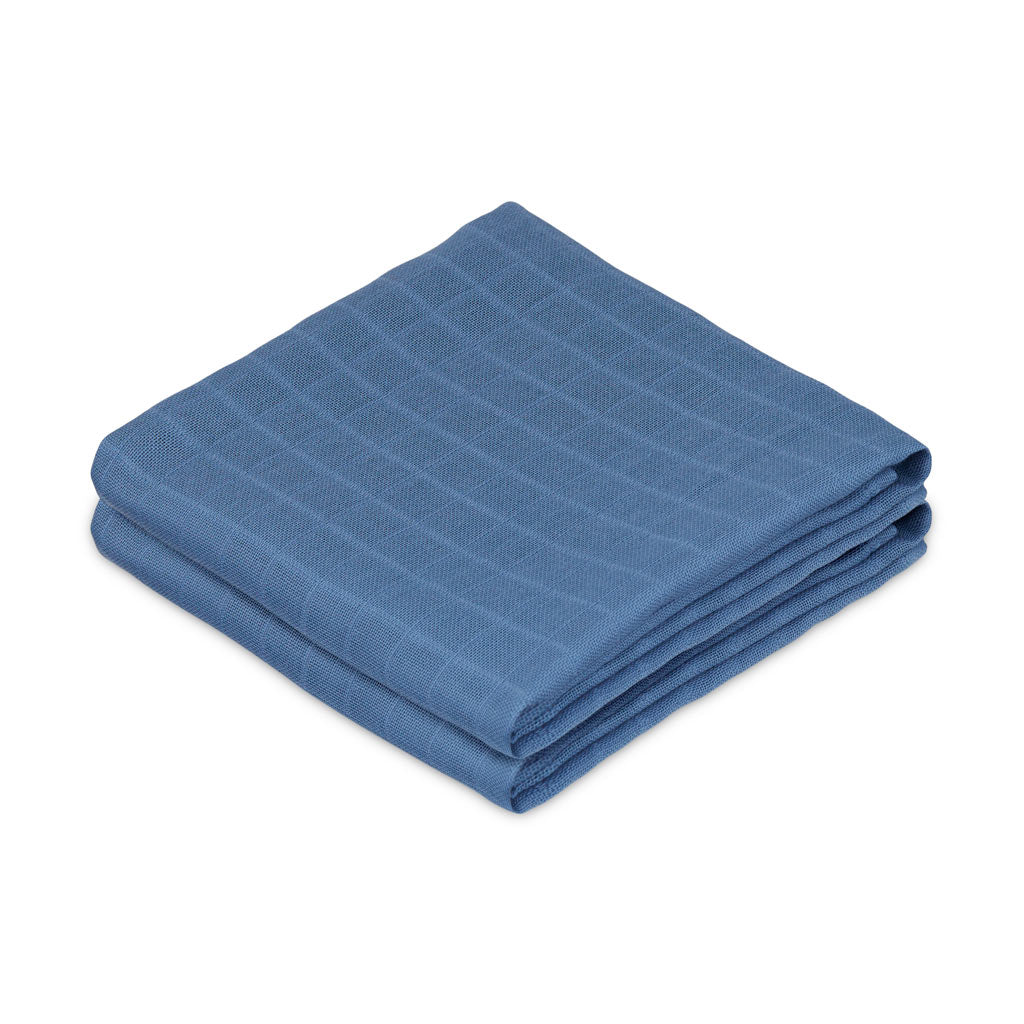 Mulltuch, 2 pack- GOTS - Deep Blue