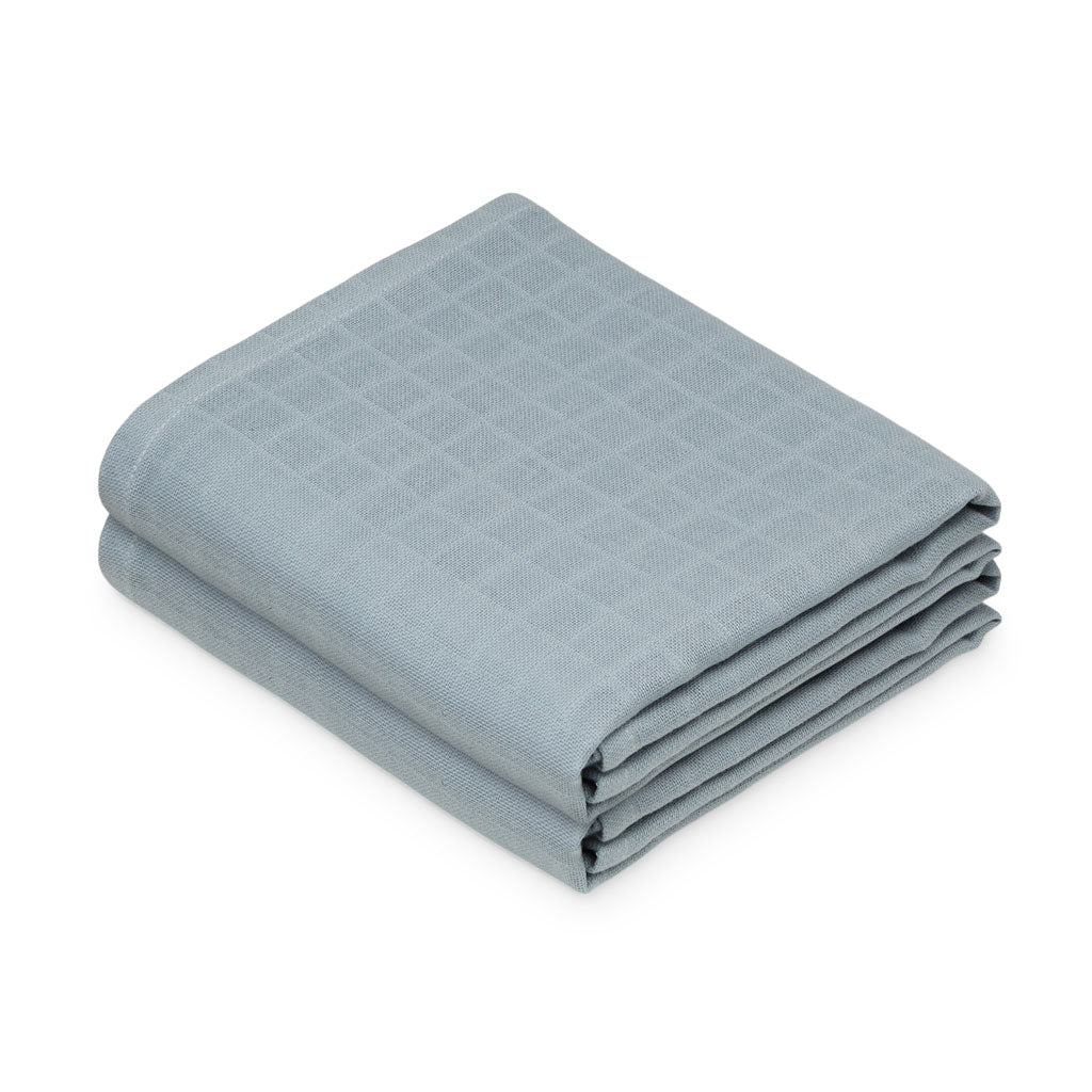 Musselin-Tuch, 2er-Pack – GOTS – Florentine Blue