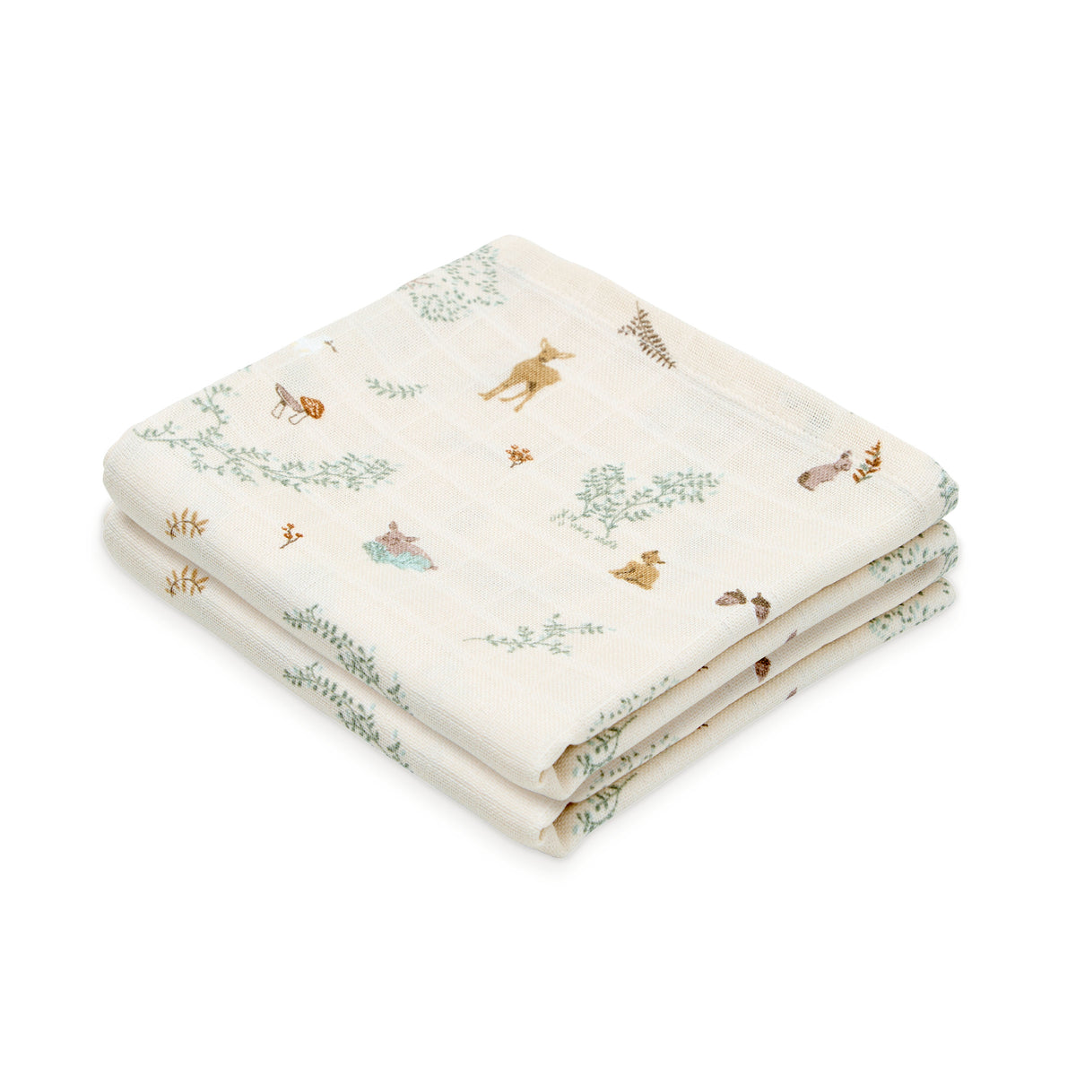 Mulltuch, 2 pack- GOTS - Woodland