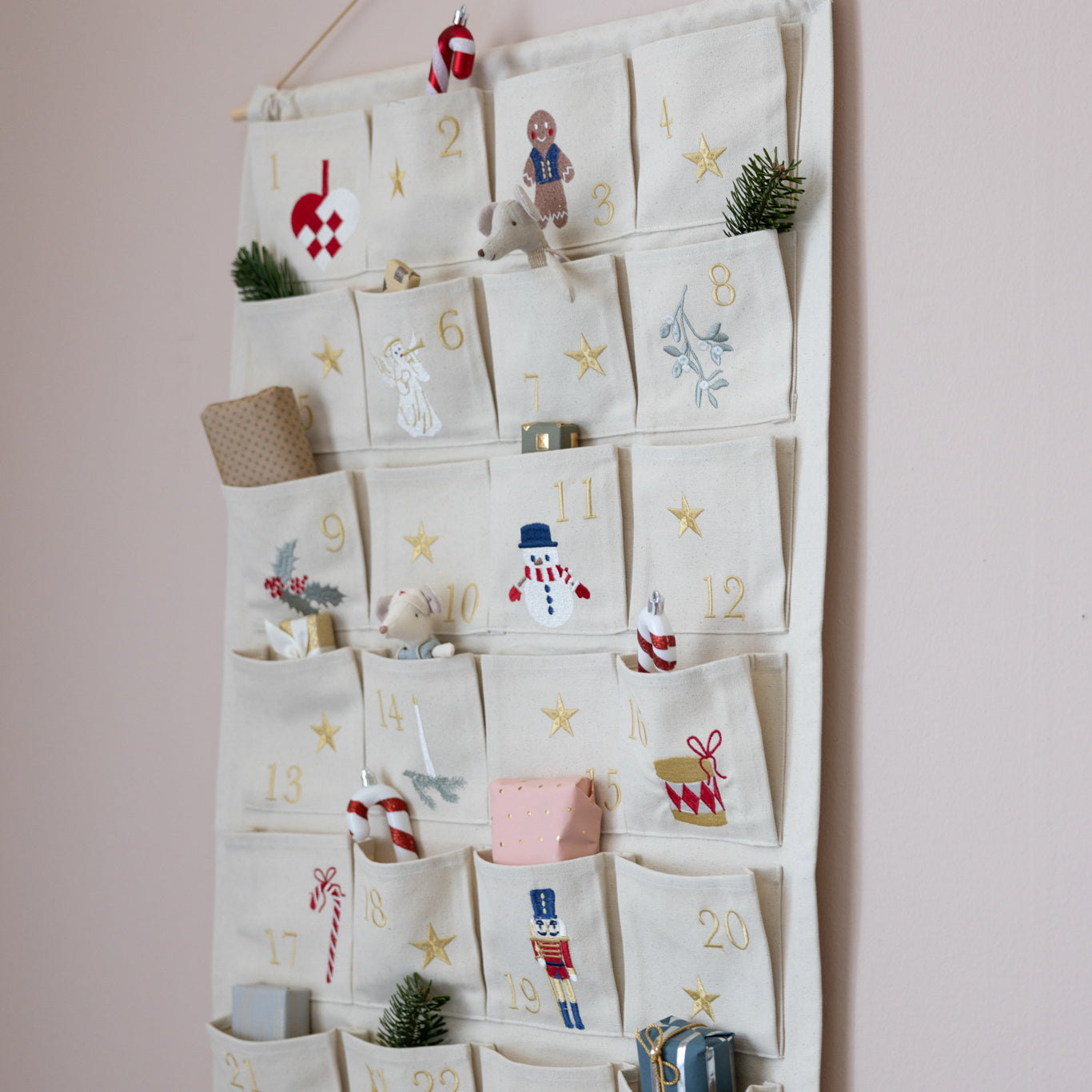 Weihnachtskalender - GOTS - Beige