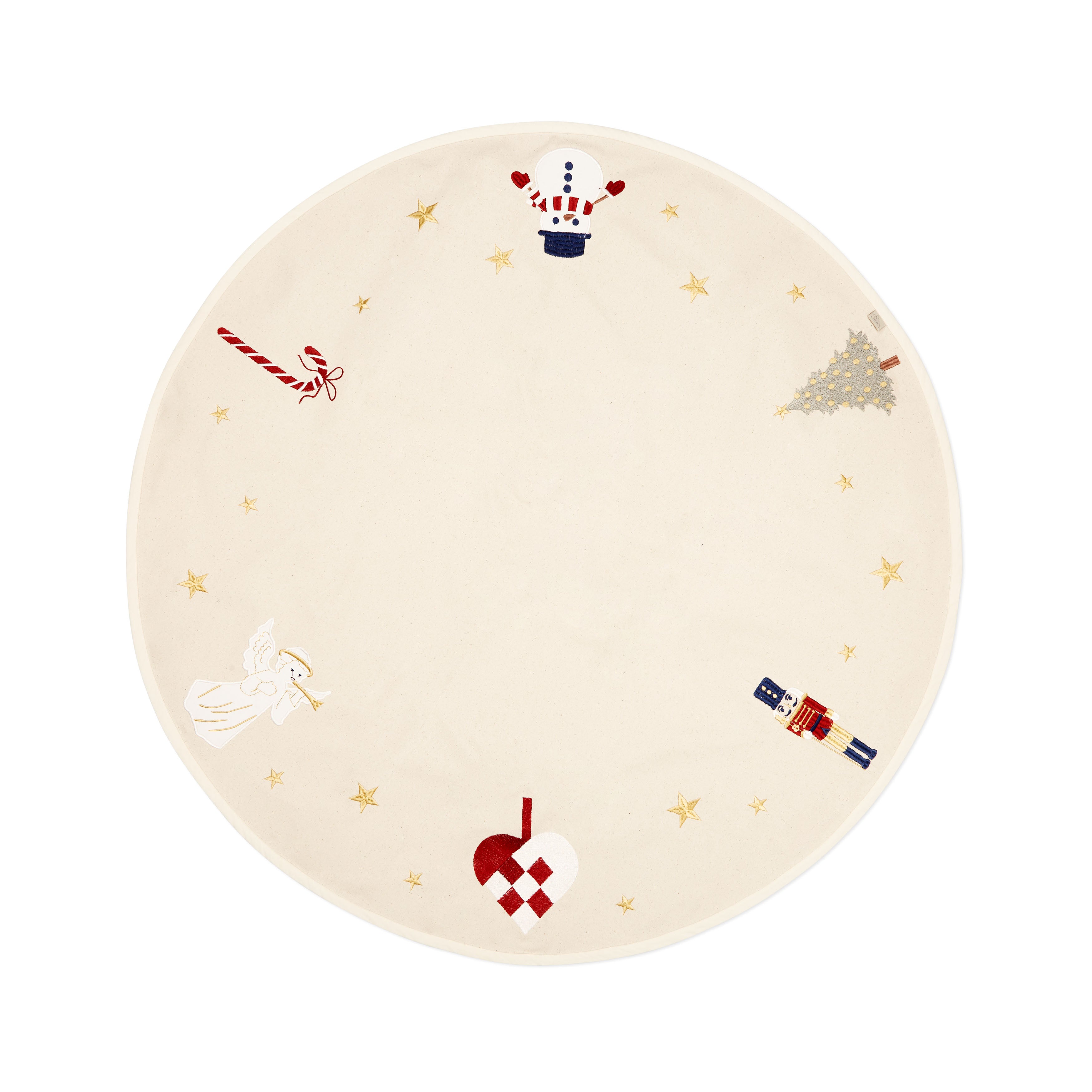 Weihnachtsbaumteppich - GOTS - Beige