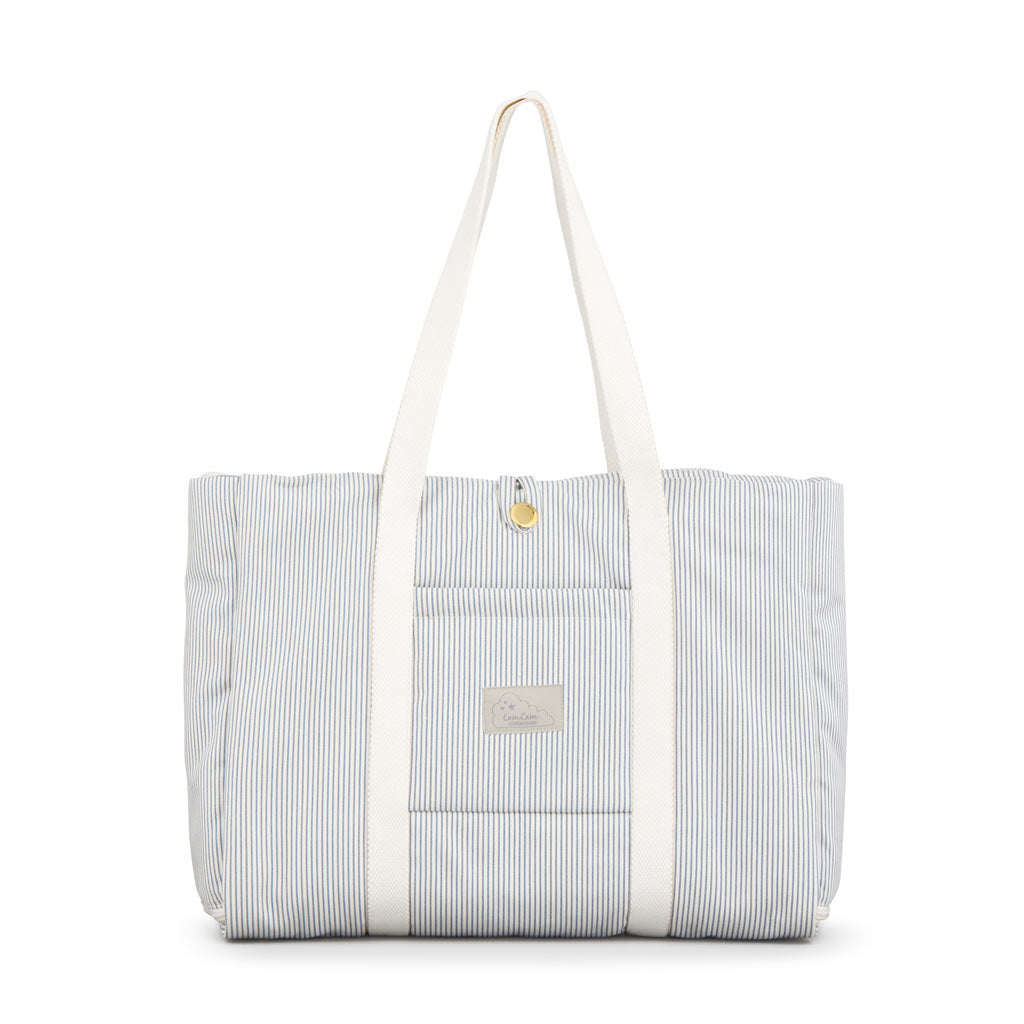 Ausklappbare Wickeltasche - OCS - Classic Stripes Blue