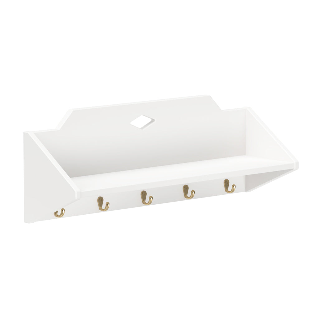 Luca Shelf with hooks - FSC Mix - White