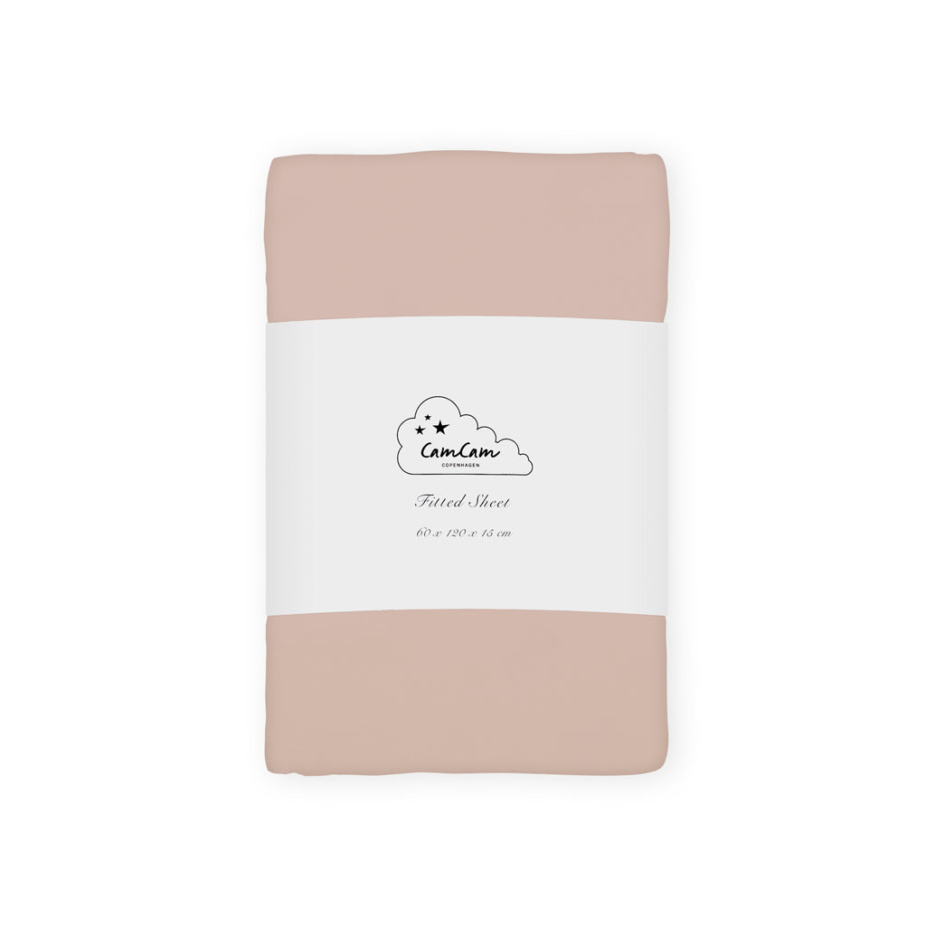 Spannbettlaken, 60x120x15cm GOTS Dusty Rose