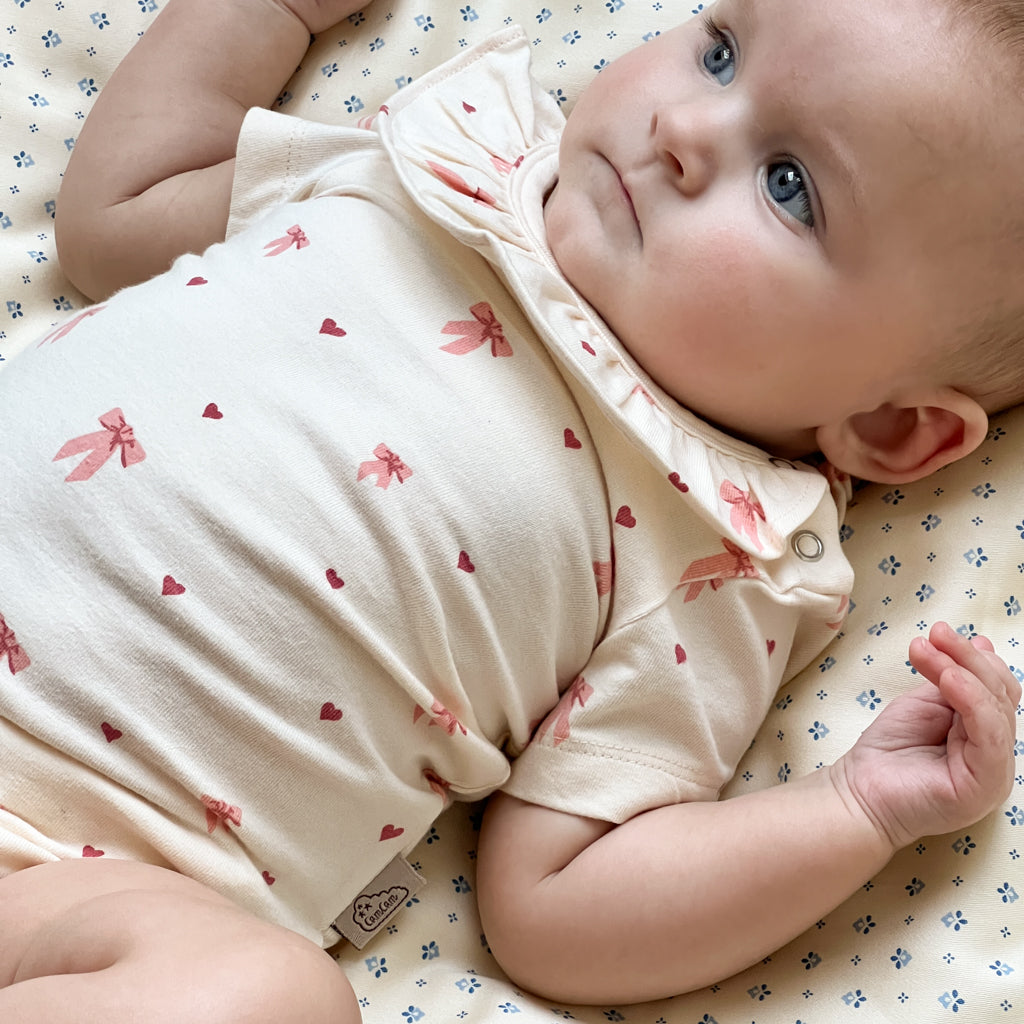 Kurzärmeliger Body Olivia - GOTS - Bows