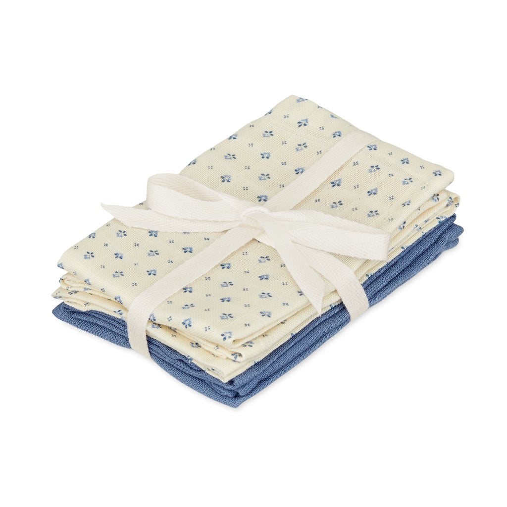 Musselin Waschlappen, 4er Pack - GOTS - Capri