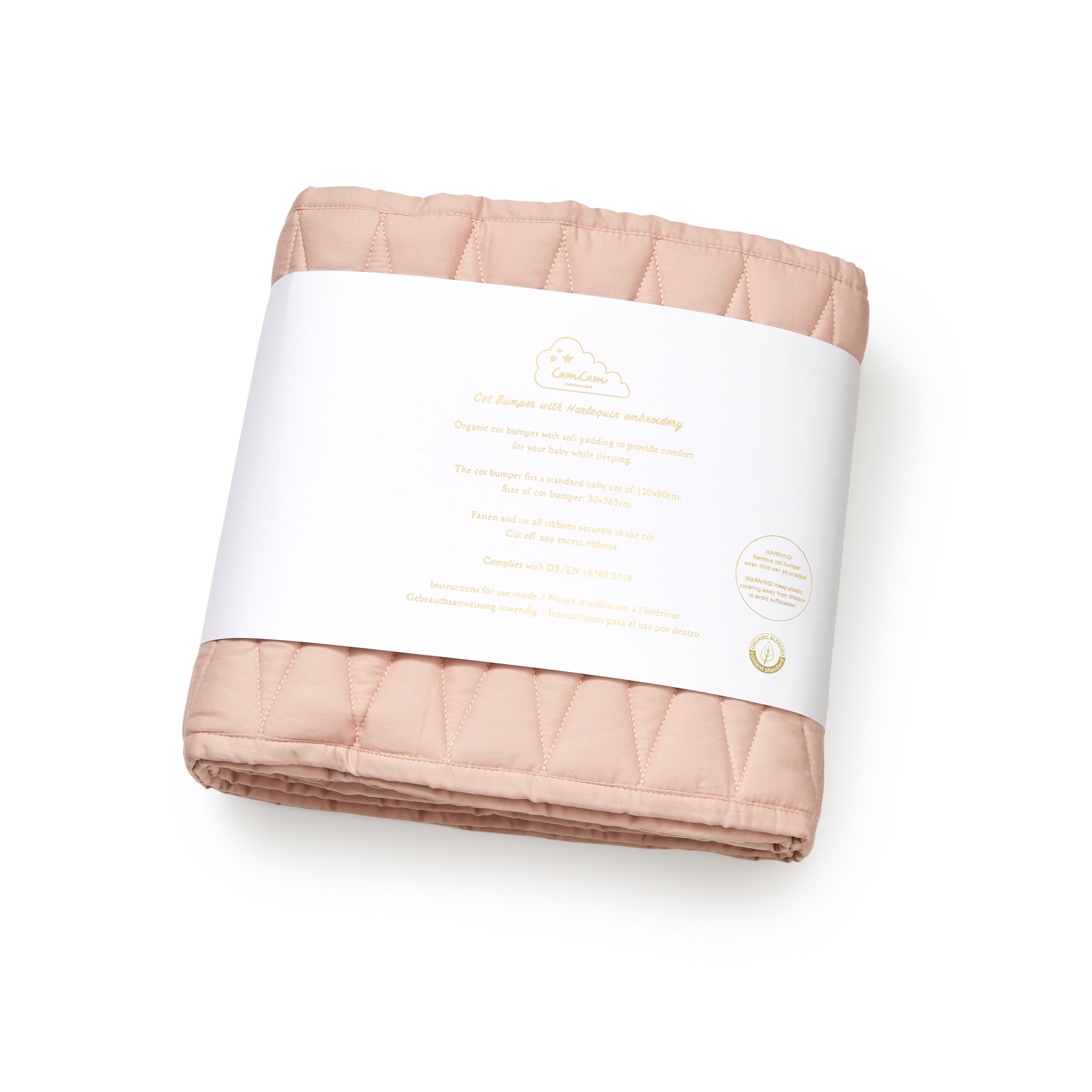 Bettumrandung mit Harlekin-Stickerei - OCS Blossom Pink