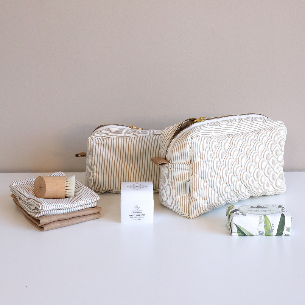 Kosmetiktasche - OCS Classic Stripes Camel