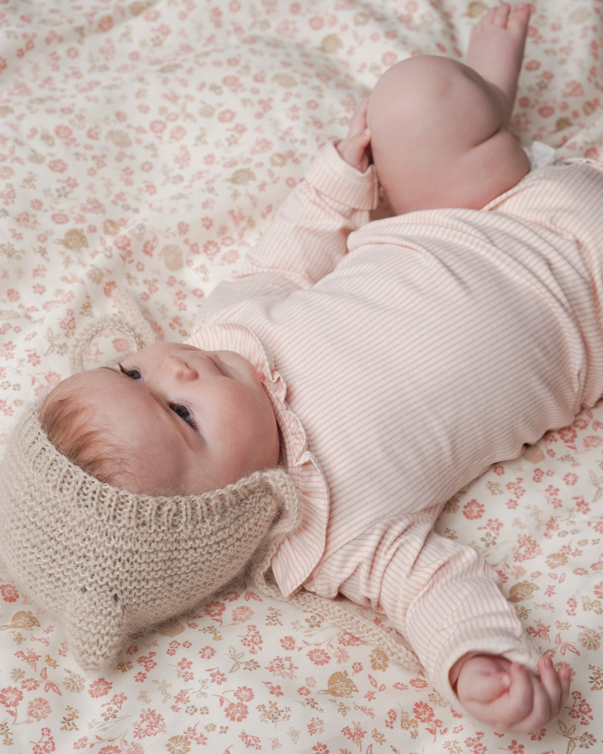 Langärmeliger Body Holly, 56 cm - GOTS - Classic Stripes Rose