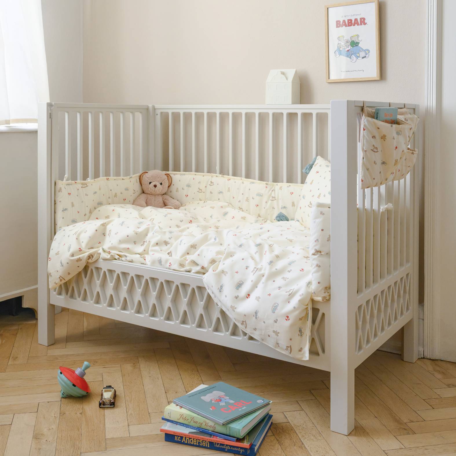 Harlekin Baby Bett, 60x120cm - Weiß