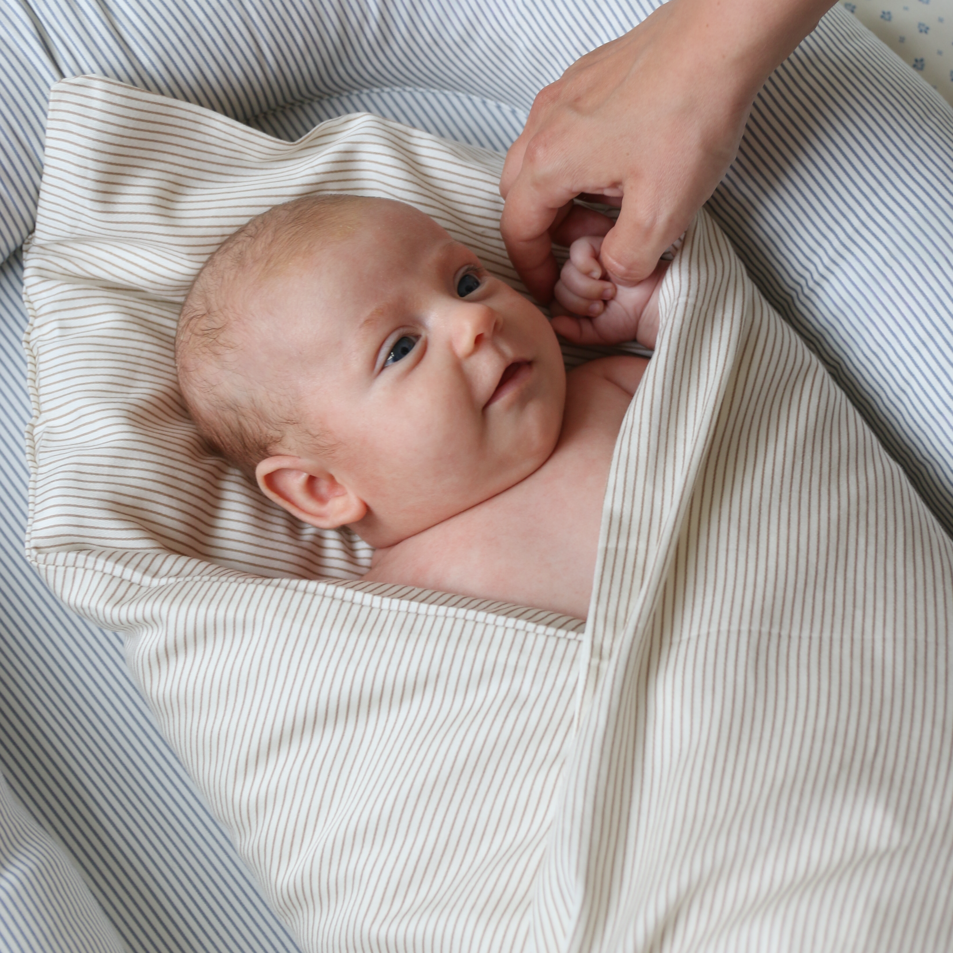 Babybettwäsche, 70x100cm - GOTS Classic Stripes Camel