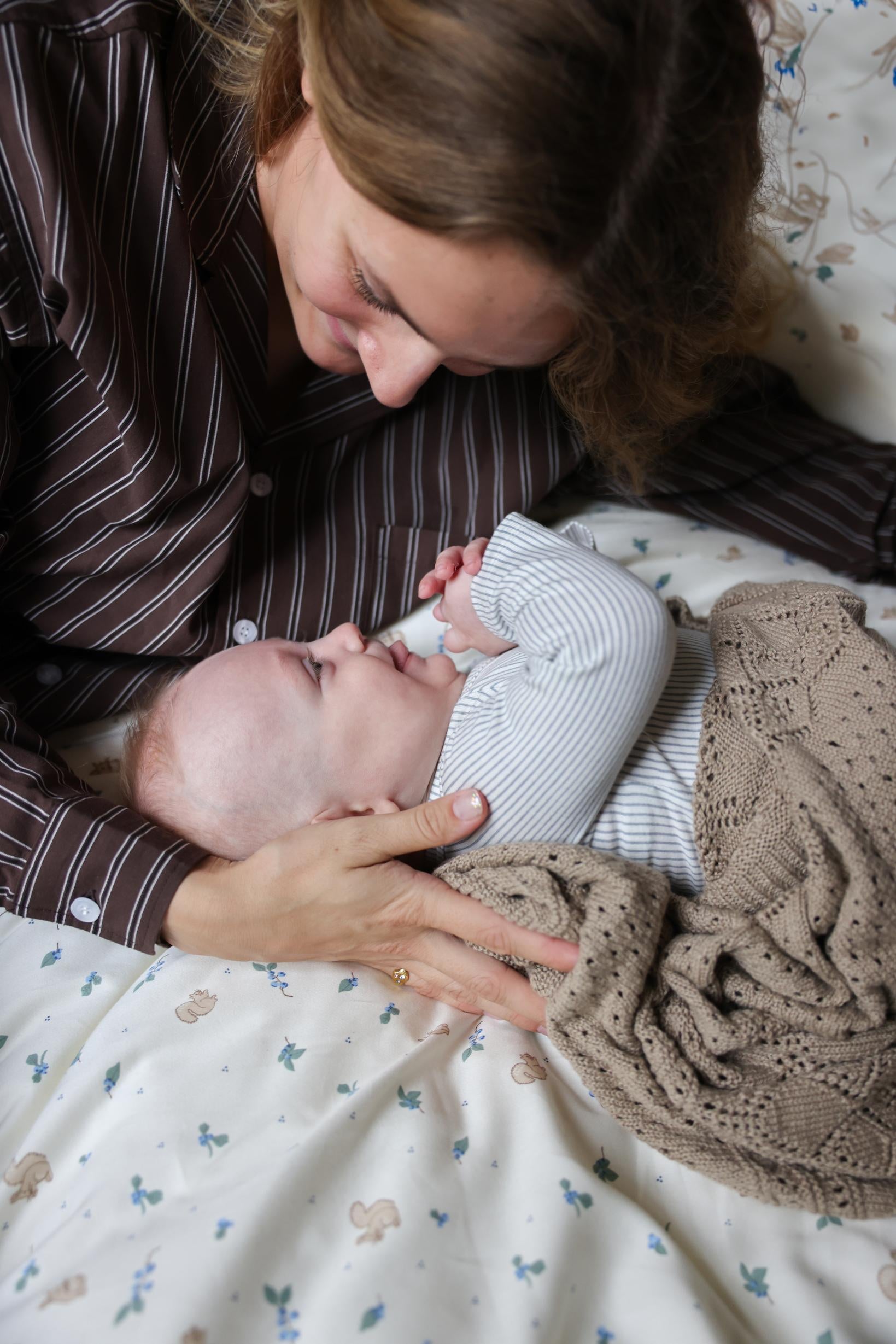 Bedding Set, Baby, 70x100cm - GOTS - Blueberries