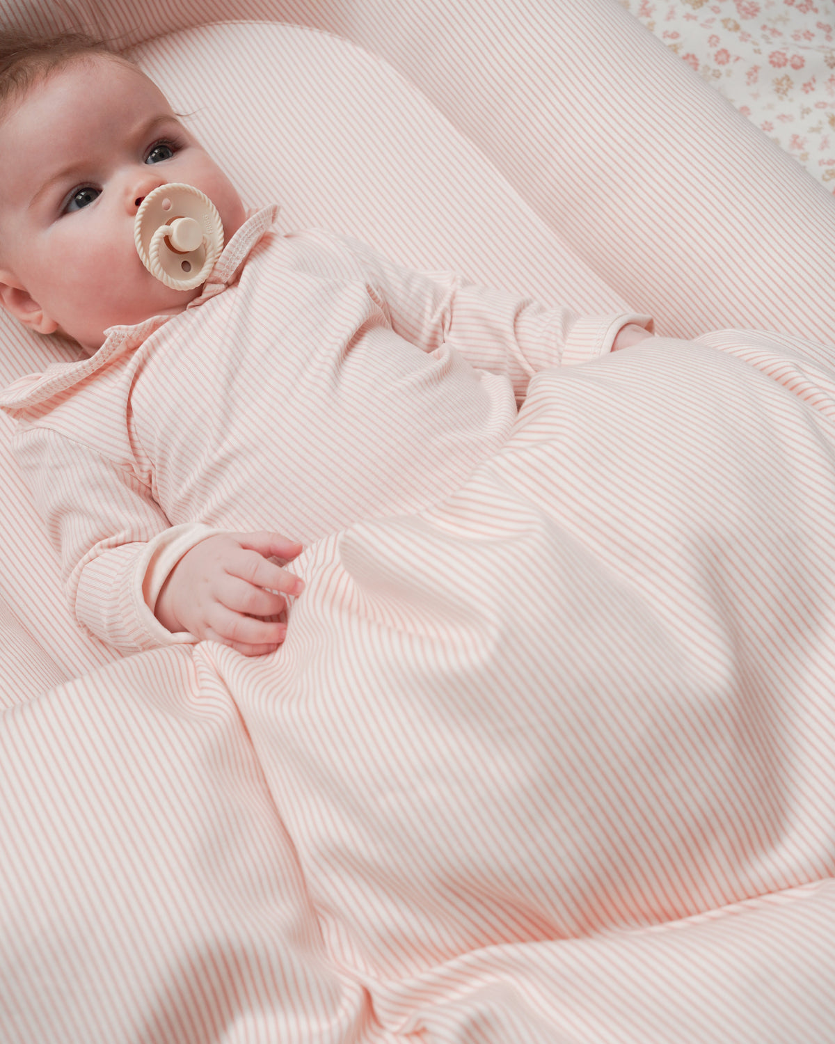 Babybettwäsche, 70x100cm - GOTS - Classic Stripes Rose