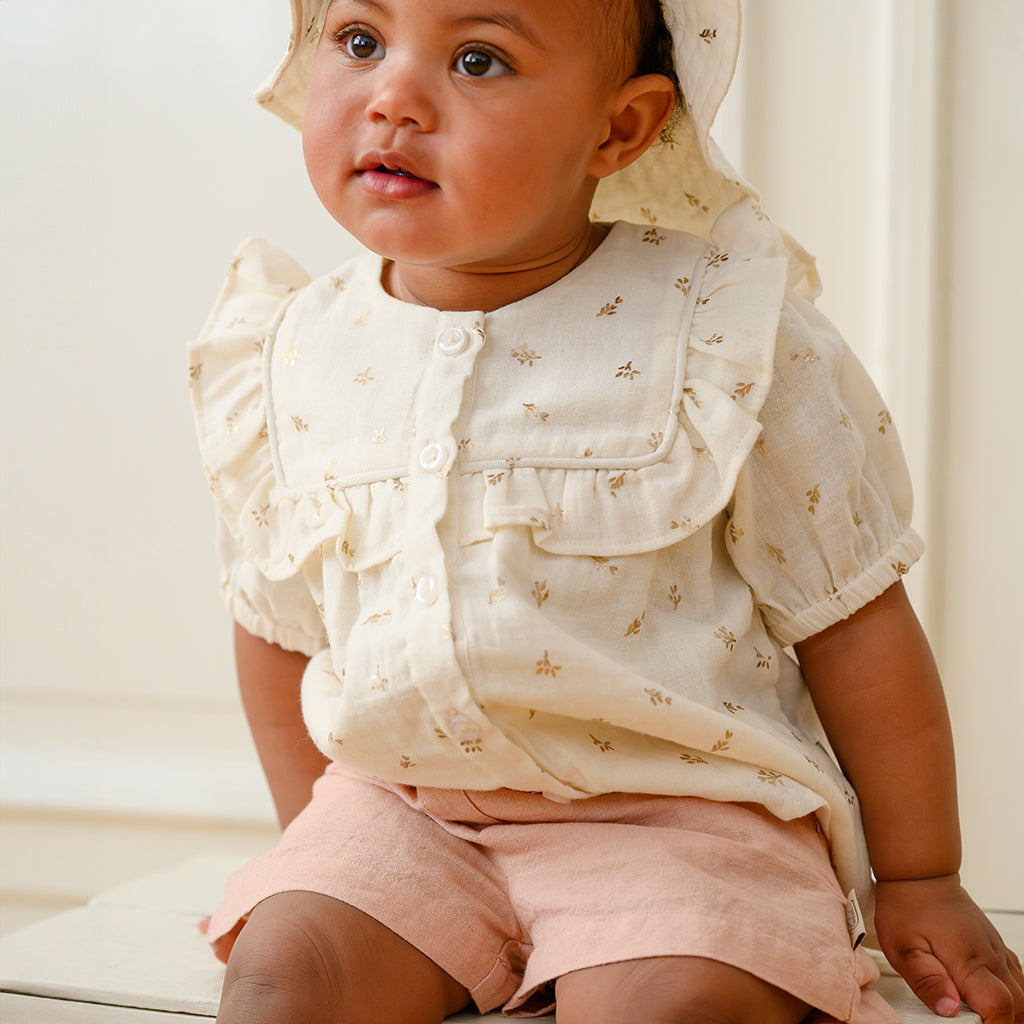 Cleo Bluse - GOTS - Gold Flower