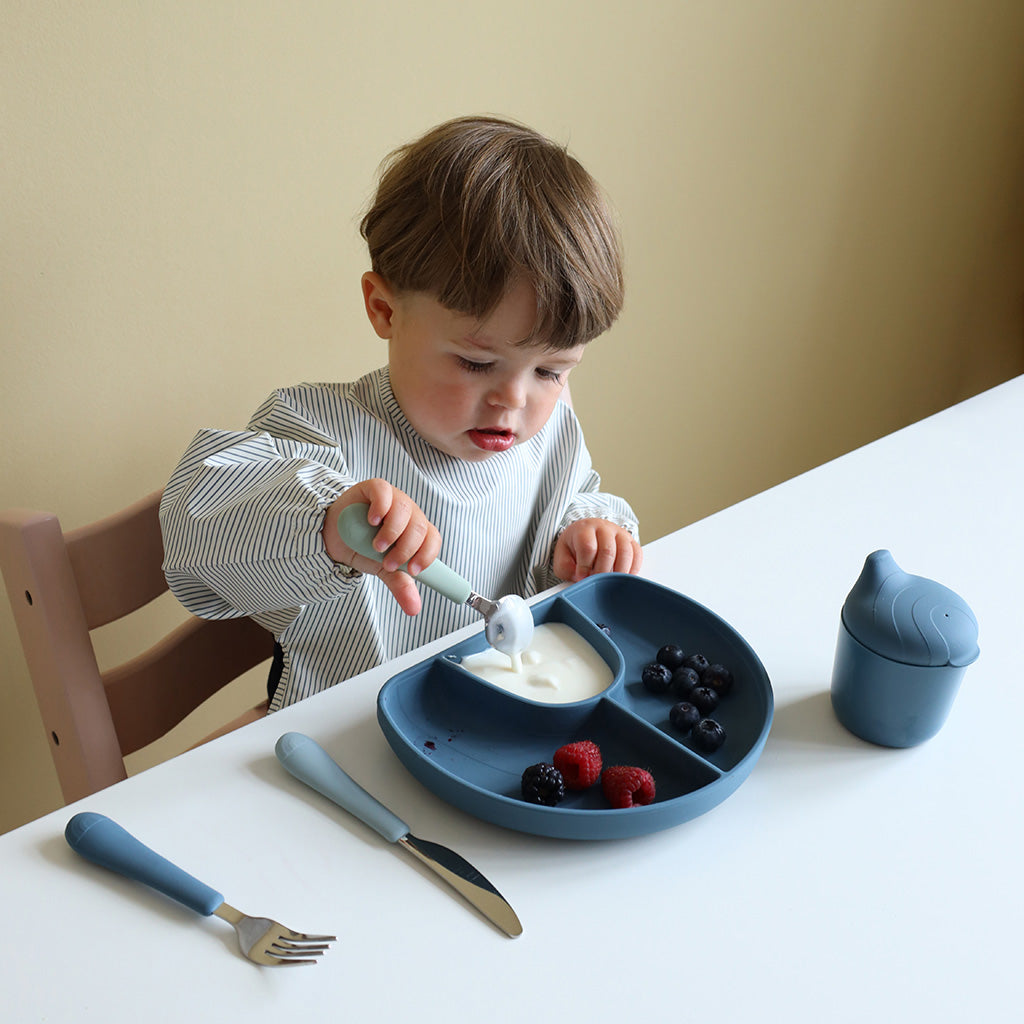 Lätzchen mit Ärmeln – Classic Stripes Blue