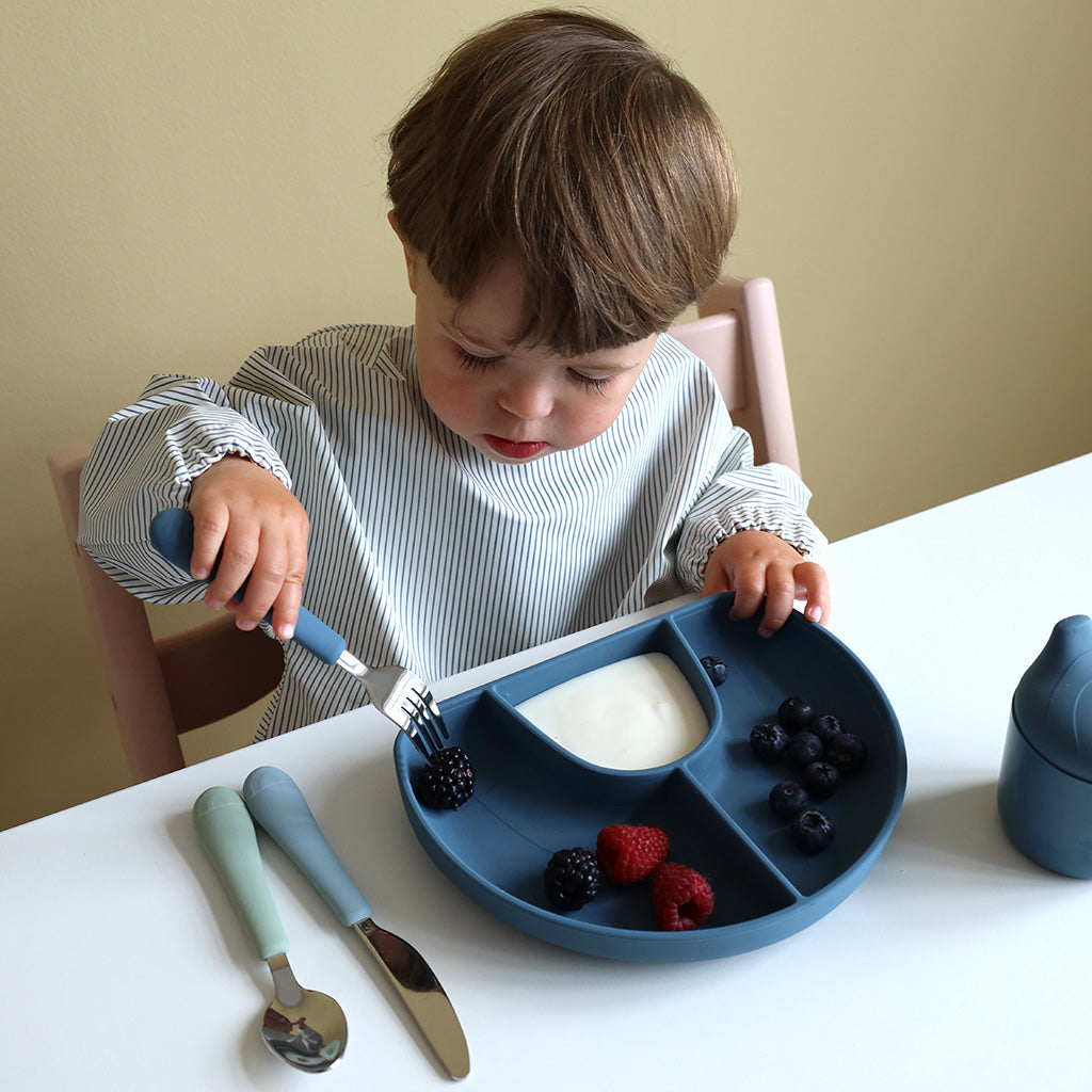Lätzchen mit Ärmeln – Classic Stripes Blue