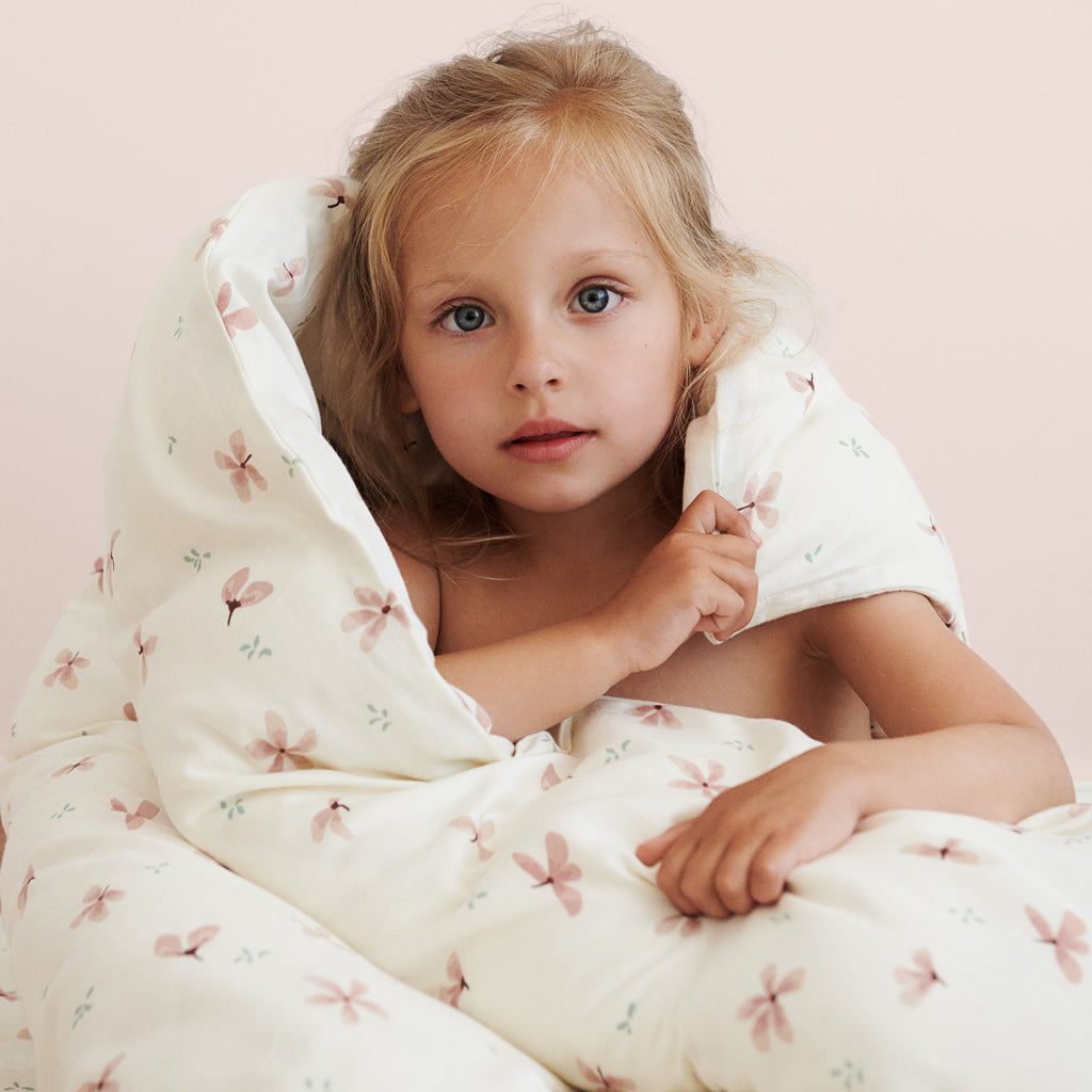 Kinderbettwäsche, 100 x 140 cm – GOTS Windflower Creme