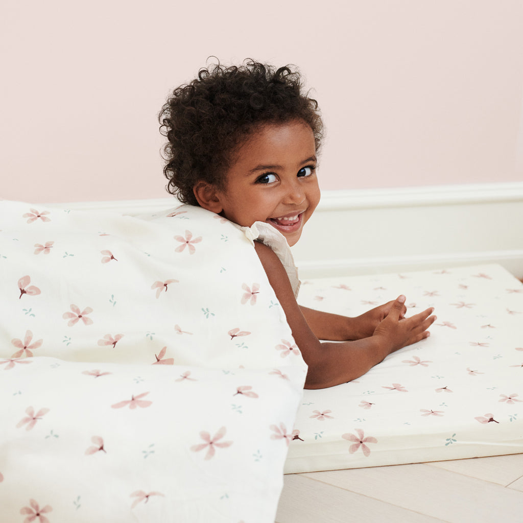 Kinderbettwäsche, 100 x 140 cm – GOTS Windflower Creme