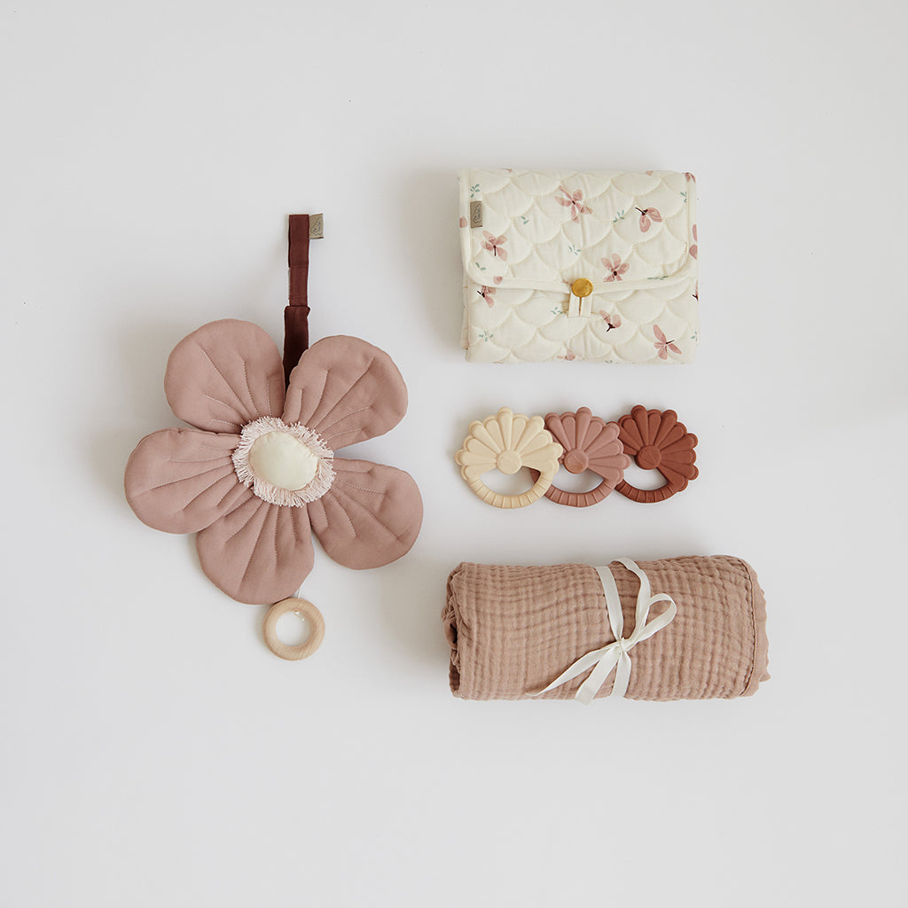 Wickelauflage, gesteppt – OCS Windflower Creme