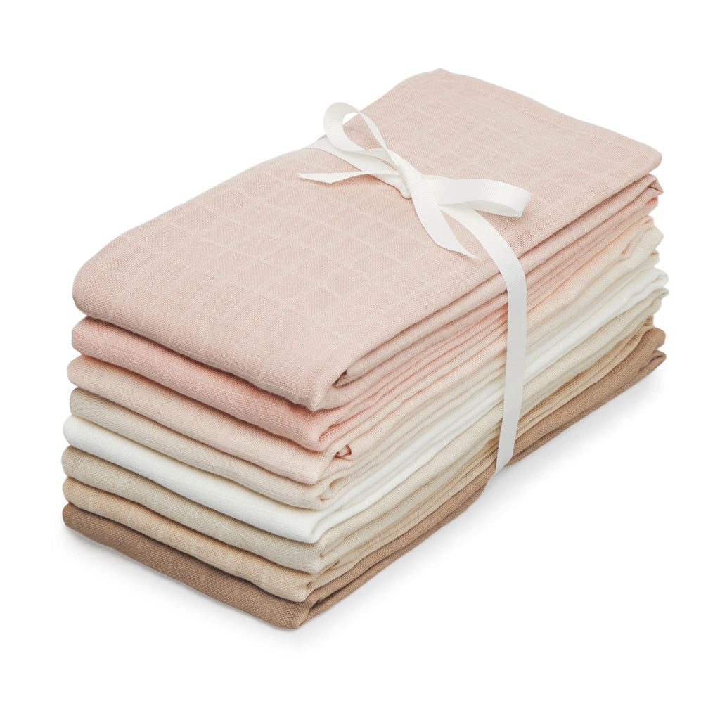 Musselin-Tuch, 8er-Pack – GOTS Rose Mix