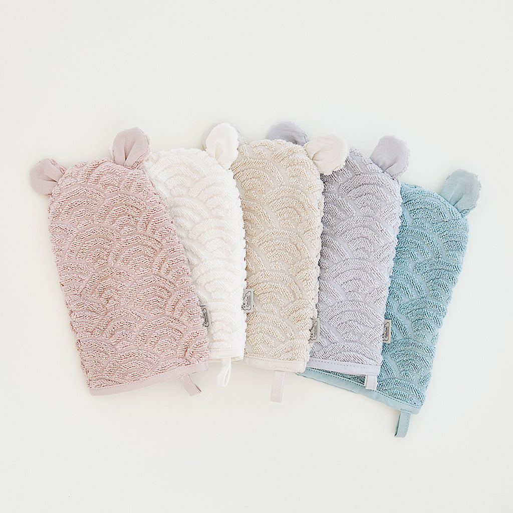 Waschhandschuh mit Ohren – GOTS Off-White