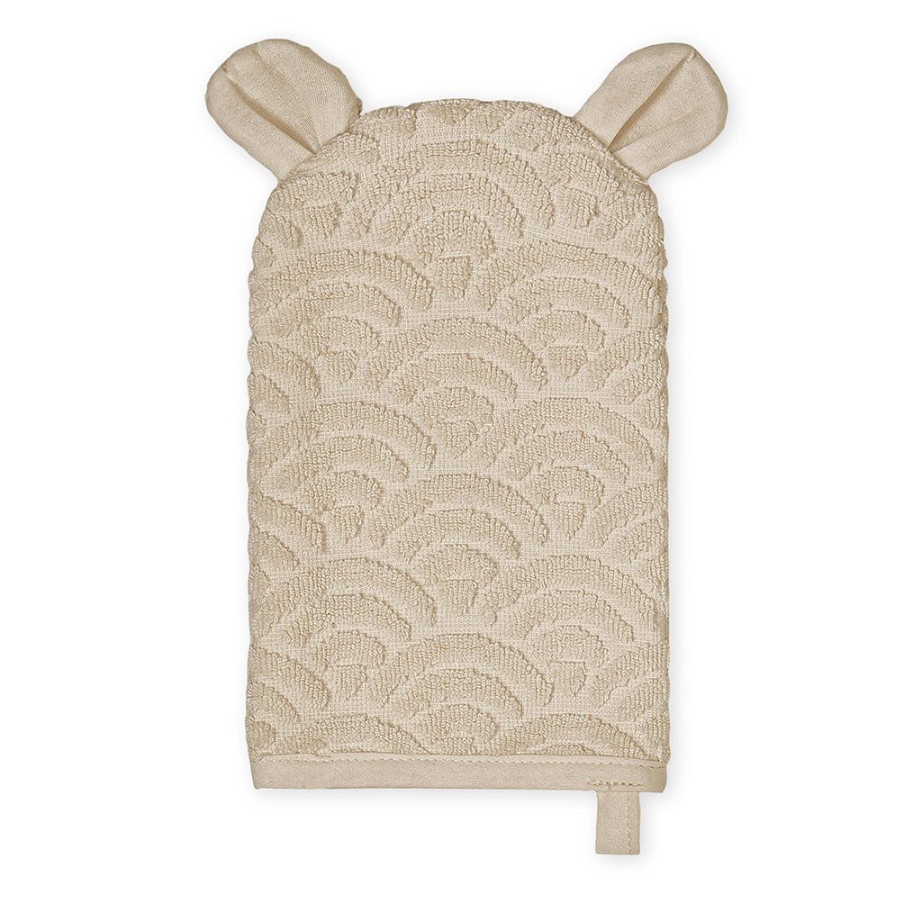 Waschhandschuh mit Ohren – GOTS Almond
