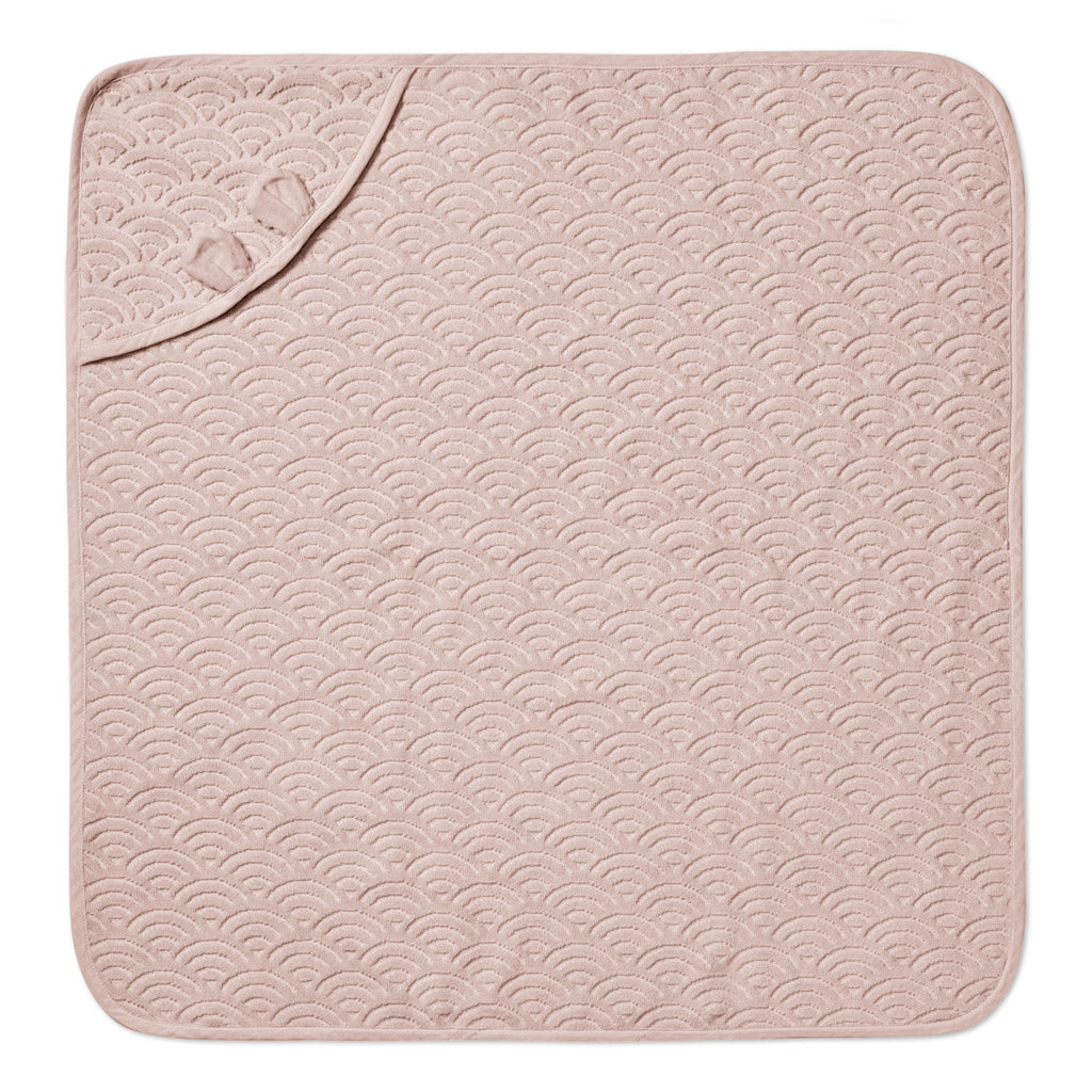 Handtuch, Baby, Kapuze mit Ohren – GOTS Dusty Rose