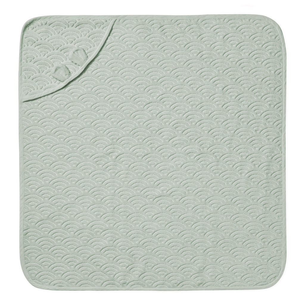 Handtuch, Baby, Kapuze mit Ohren – GOTS Dusty Green
