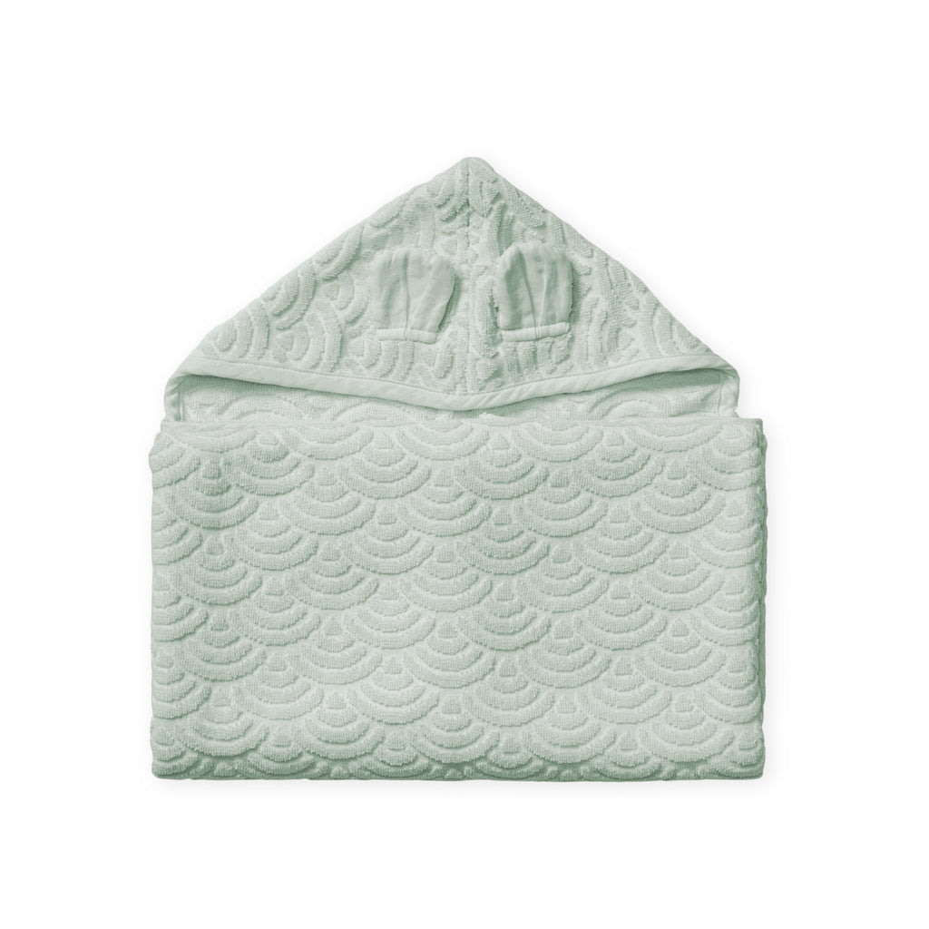 Handtuch, Junior, Kapuze mit Ohren – GOTS Dusty Green