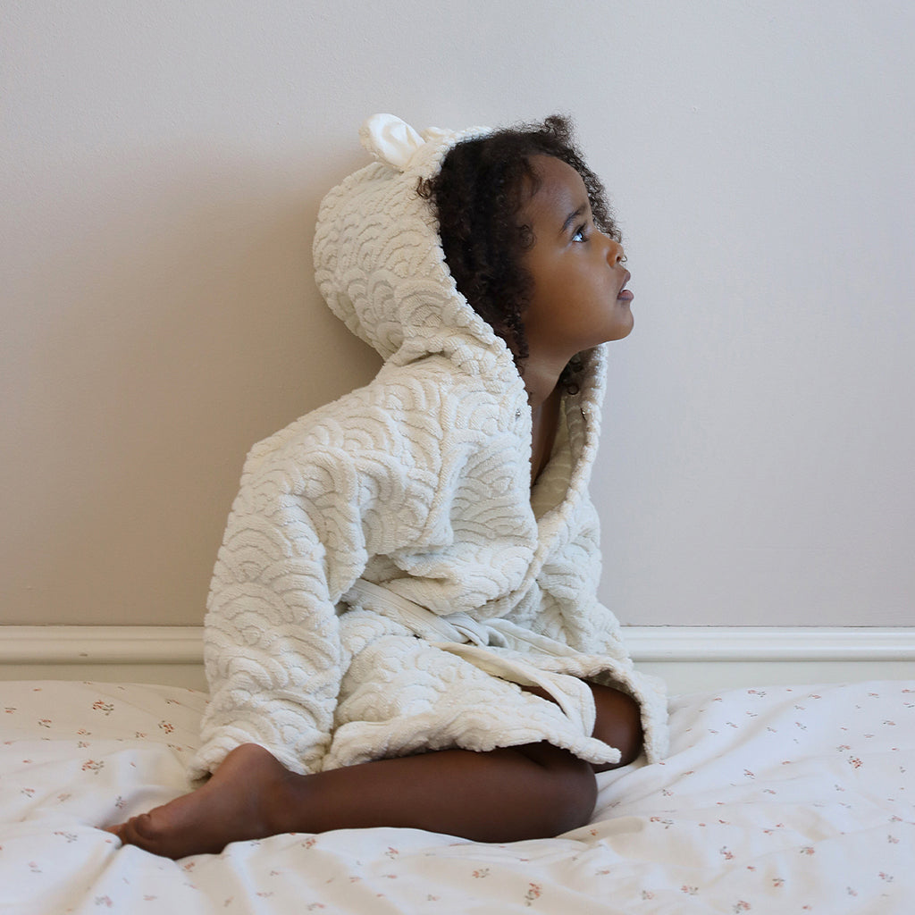 Handtuch, Junior, Kapuze mit Ohren – GOTS Off-White