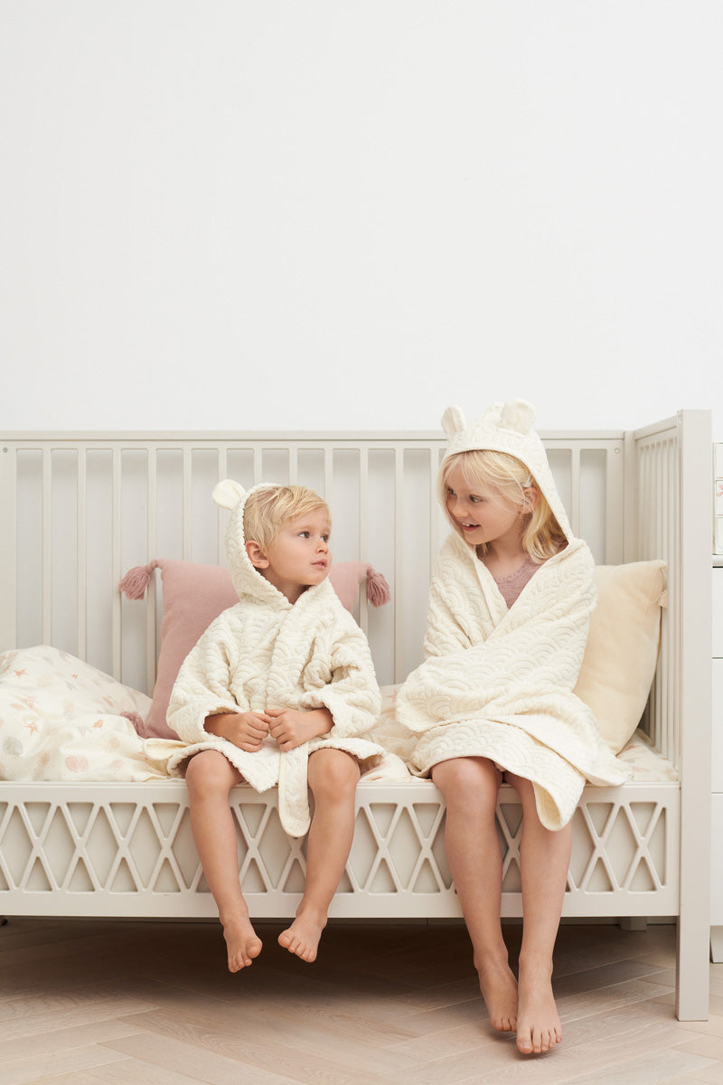 Handtuch, Junior, Kapuze mit Ohren – GOTS Off-White