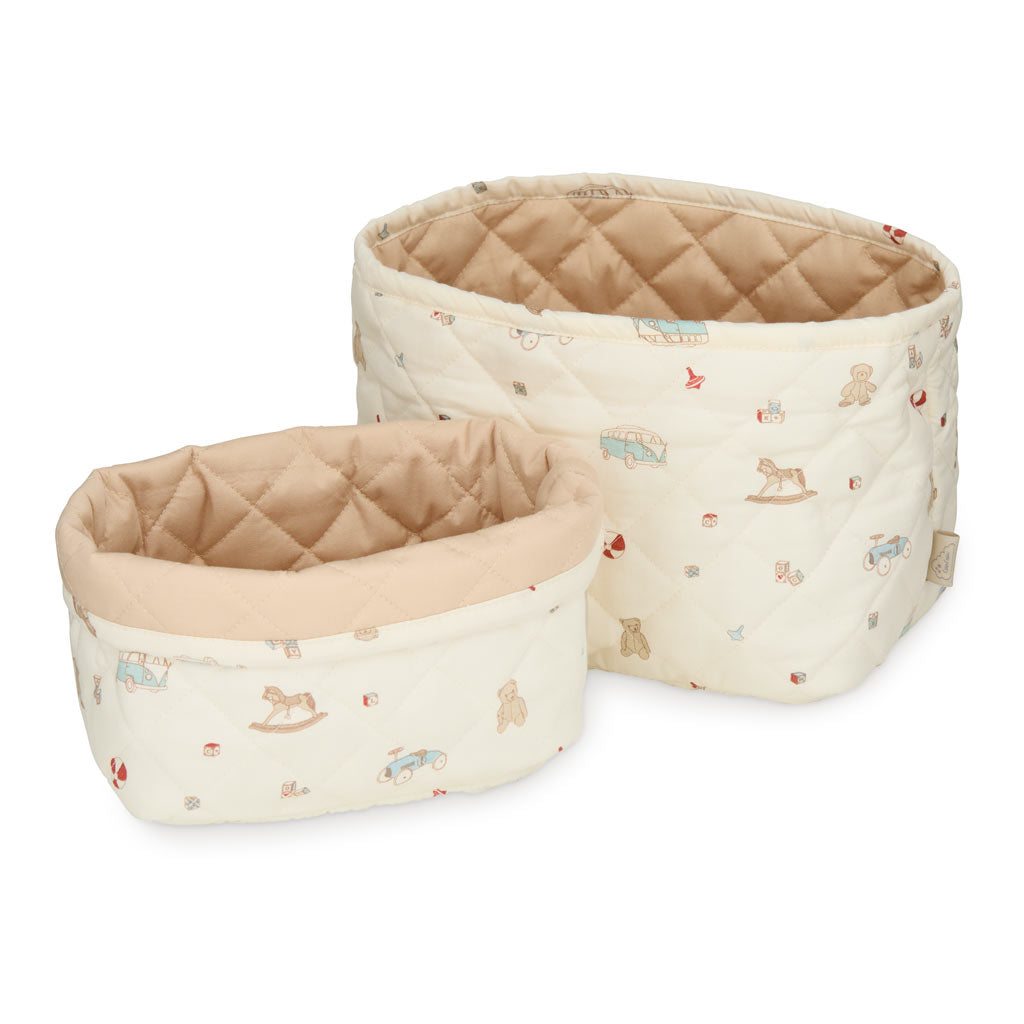 Gesteppter Aufbewahrungskorb, 2er-Set - OCS - Vintage Toys