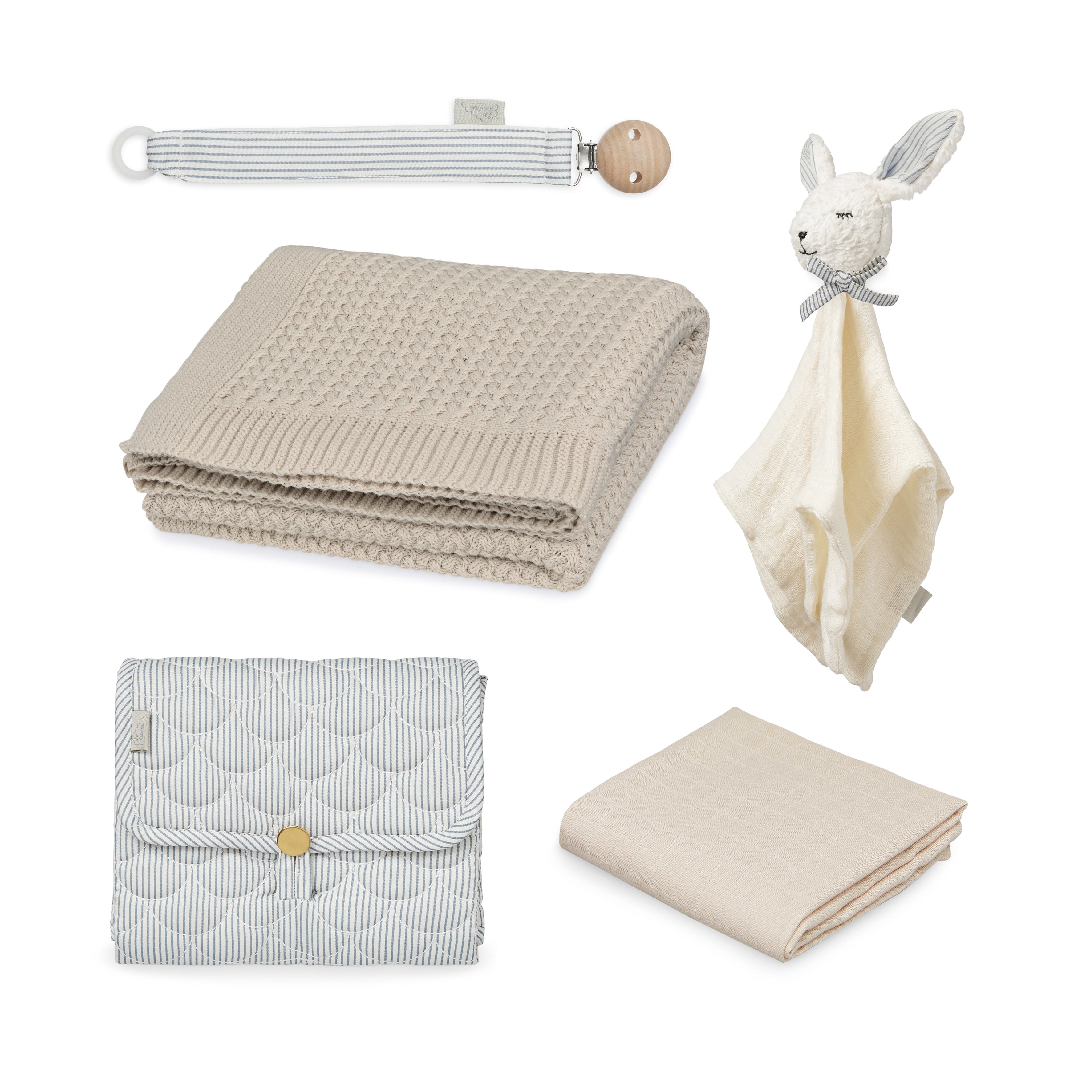 Baby Shower Geschenkkorb - Classic Stripes Blue