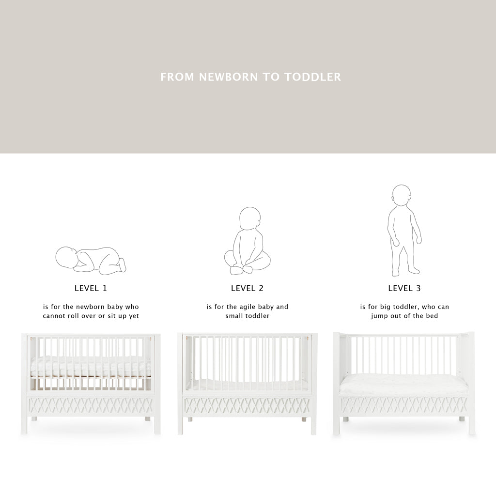 Harlequin Baby Bed, 60x120cm, FSC Mix - Light Sand