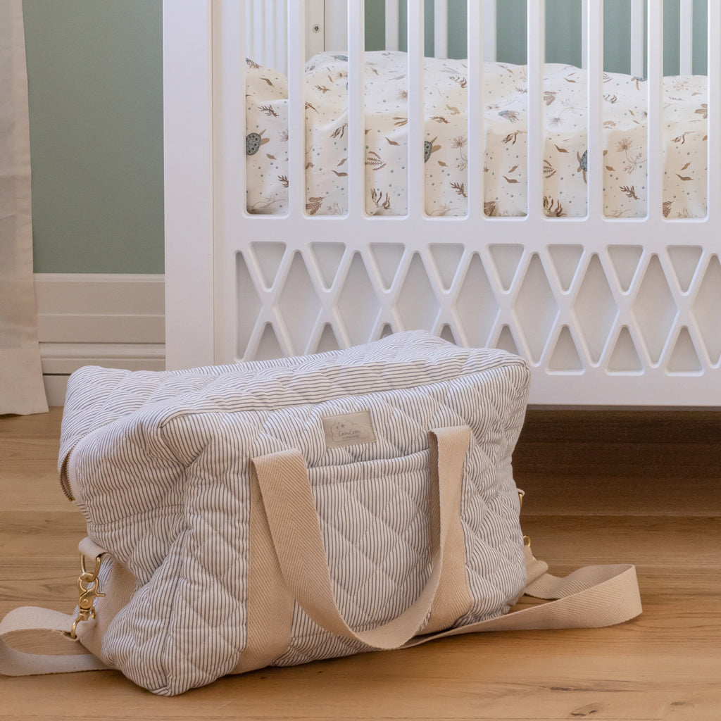 Wickeltasche mit halten, groß - OCS - Classic Stripes Blue